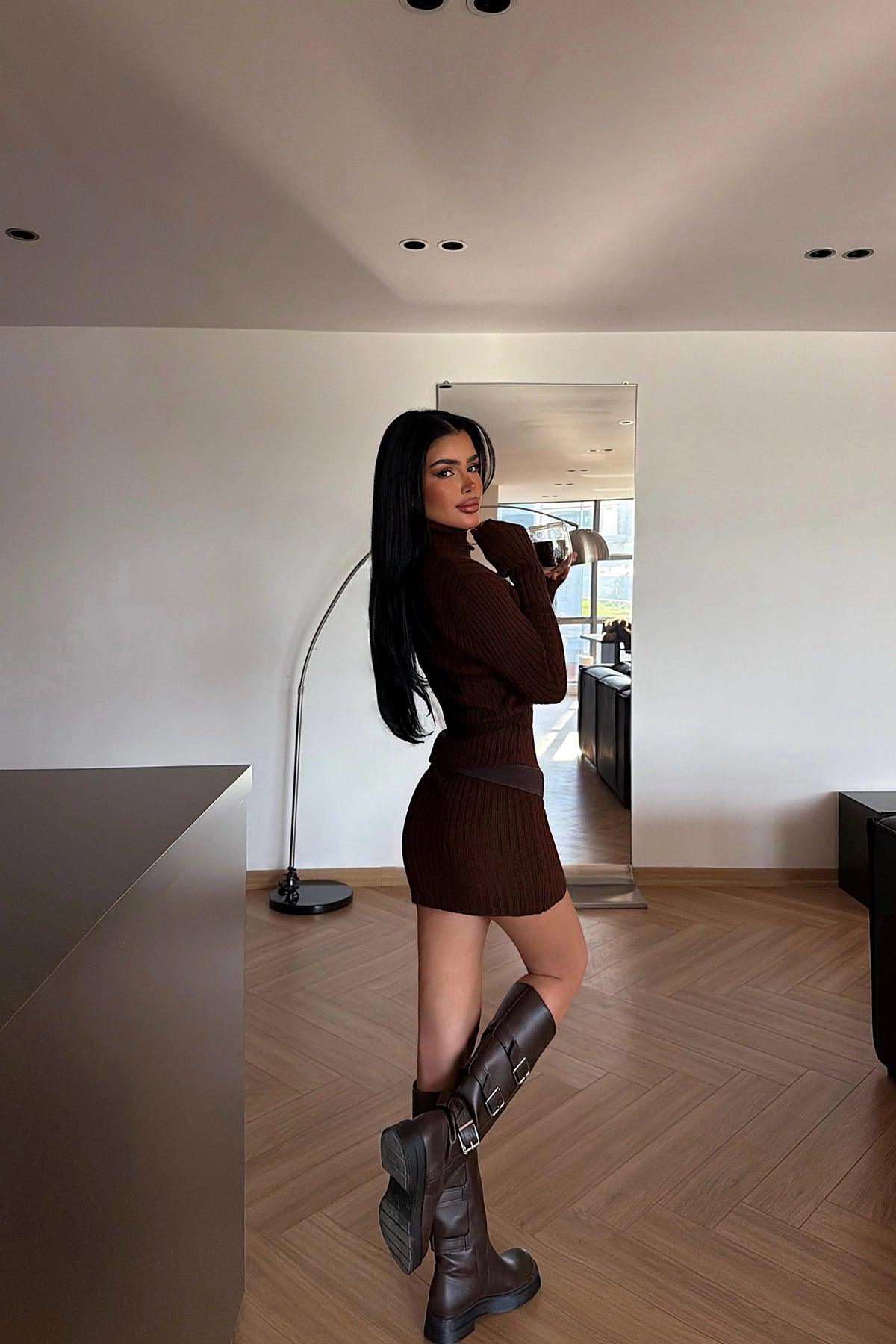 Acı Kahve Zurih Triko Elbise