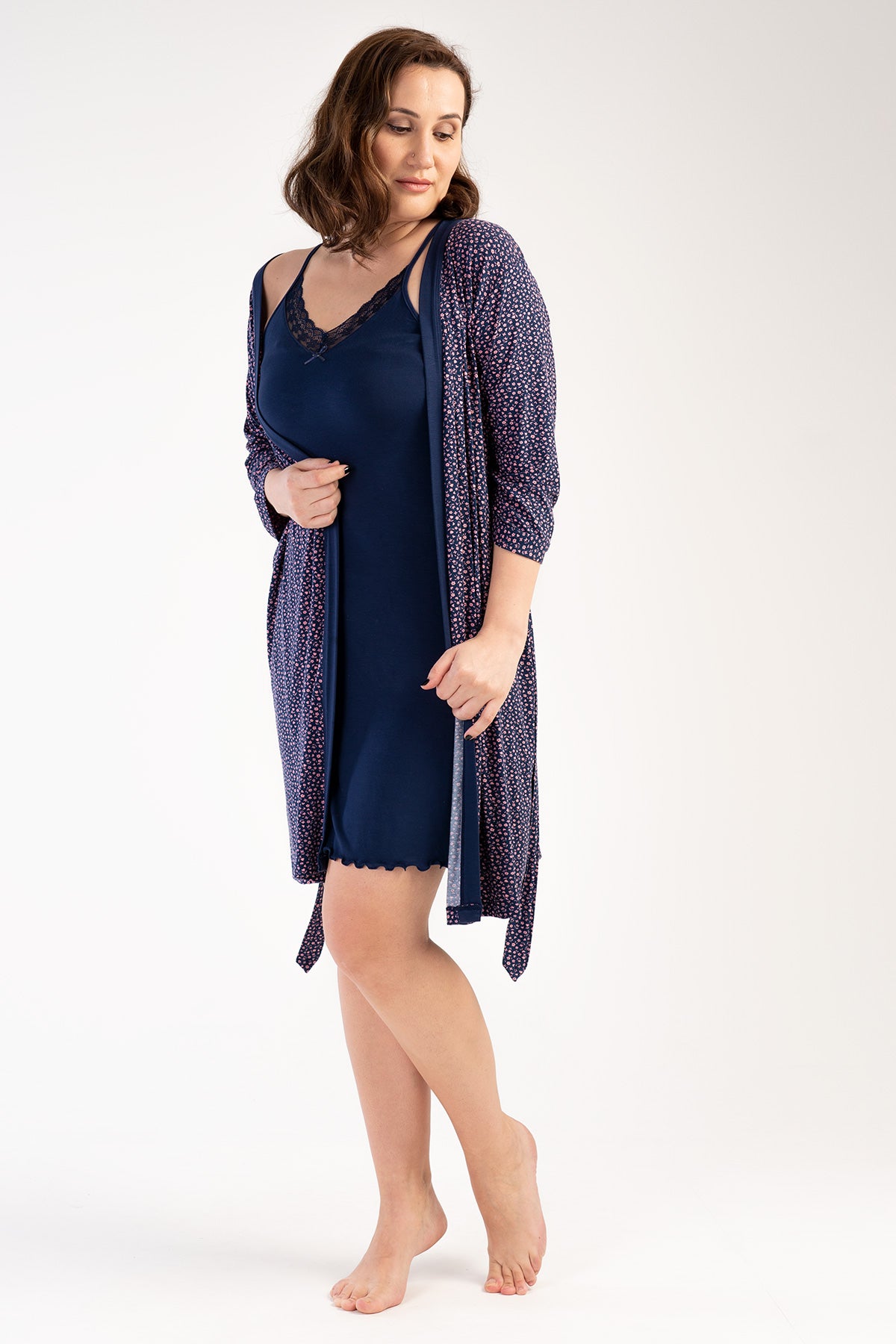 KADIN VISCON XXL IP ASKILI TUNIK+3/4KOL SABAHLIK TAKIM