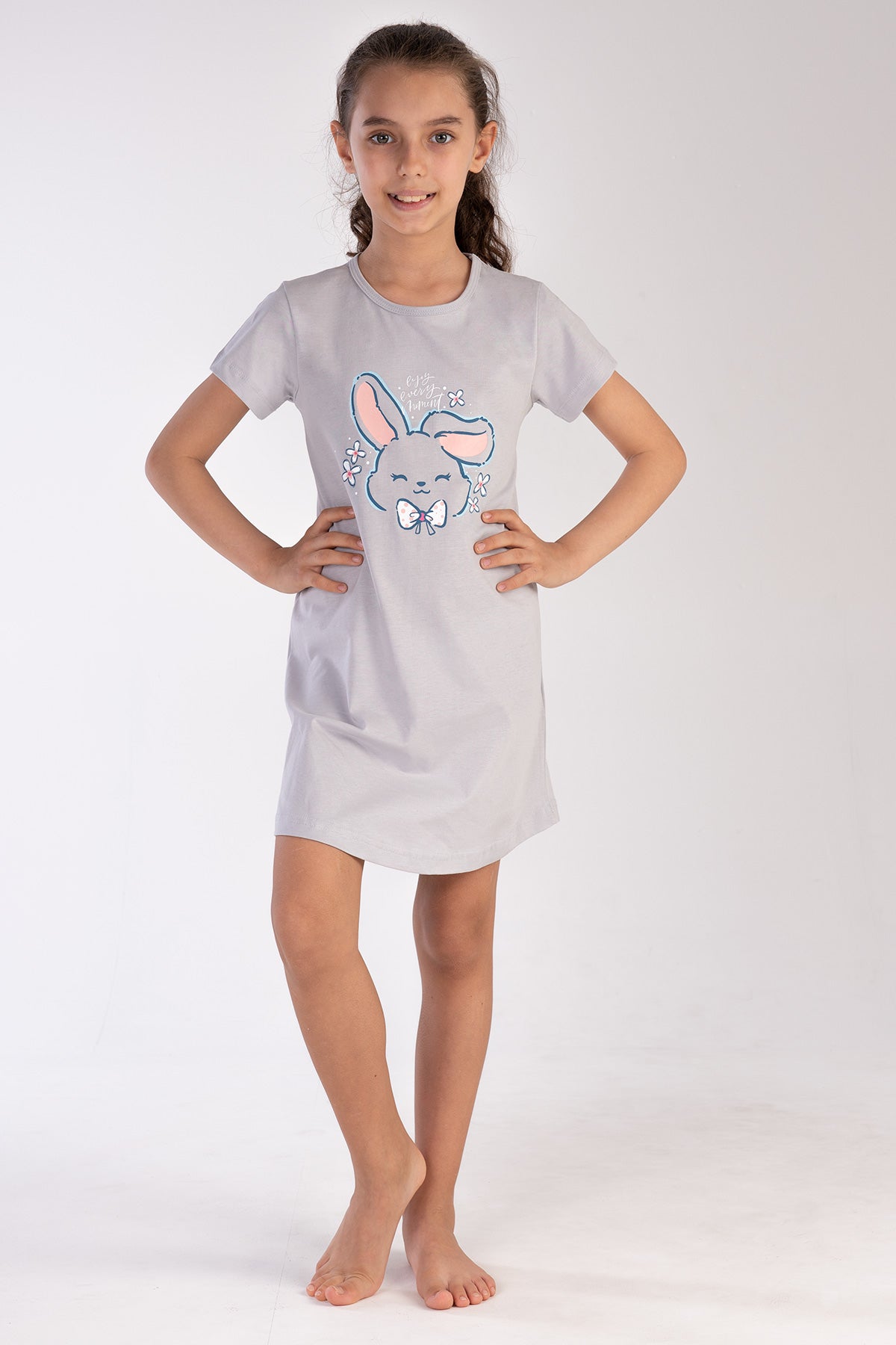 KIZ COCUK P.SUPREM O YAKA KISA KOL ETEGI OVAL TUNIK - 14-4105TCX