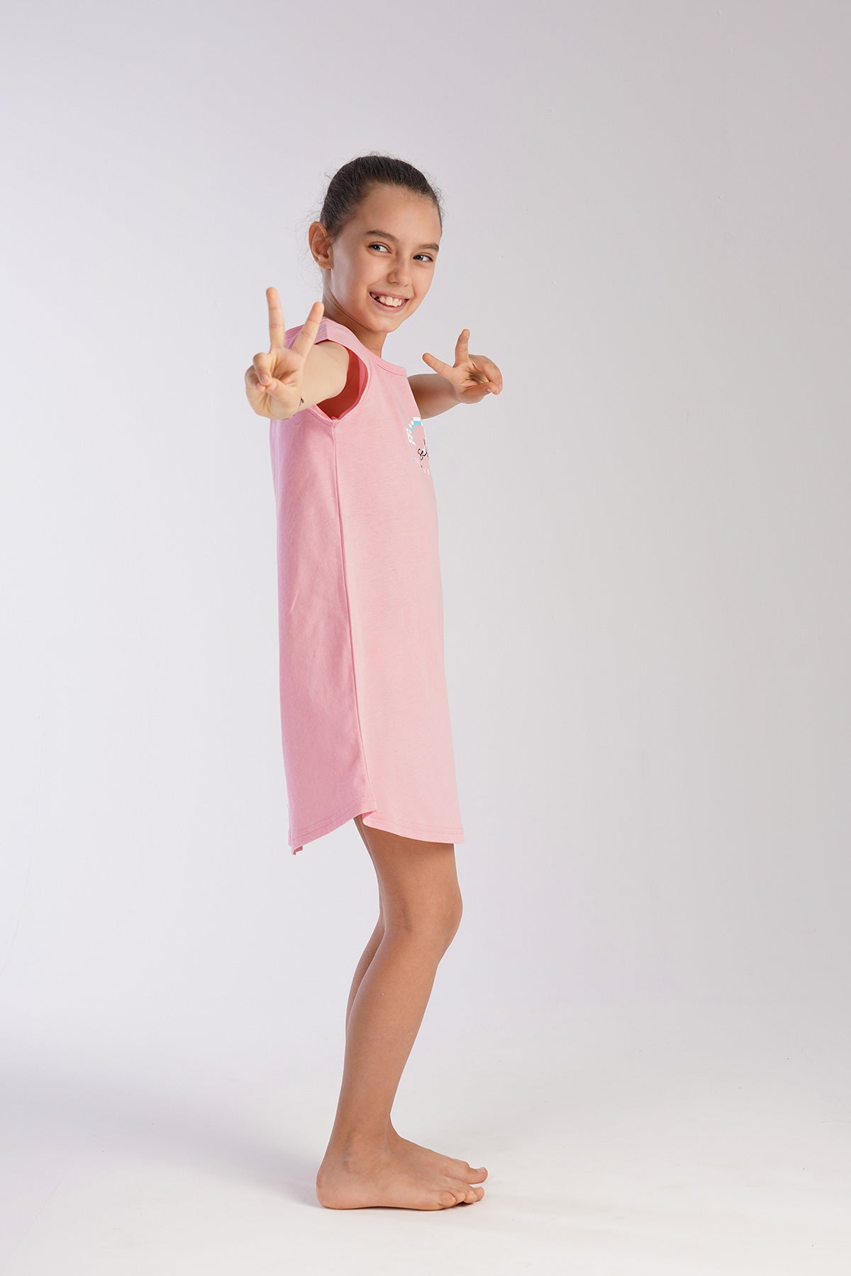 KIZ COCUK P.SUPREM O YAKA KISA KOL ETEGI OVAL TUNIK(3-4/9-10)