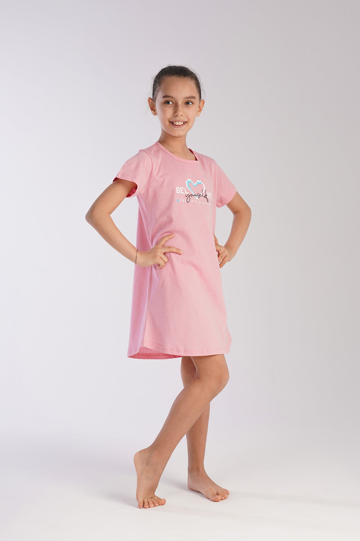 KIZ COCUK P.SUPREM O YAKA KISA KOL ETEGI OVAL TUNIK(3-4/9-10)