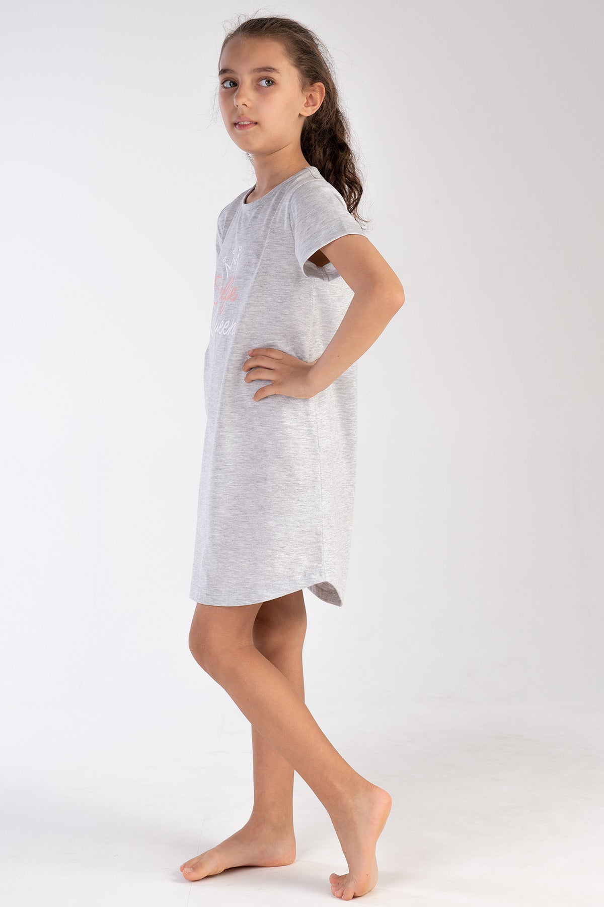 KIZ COCUK P.SUPREM O YAKA KISA KOL ETEGI OVAL TUNIK(3-4/9-10)