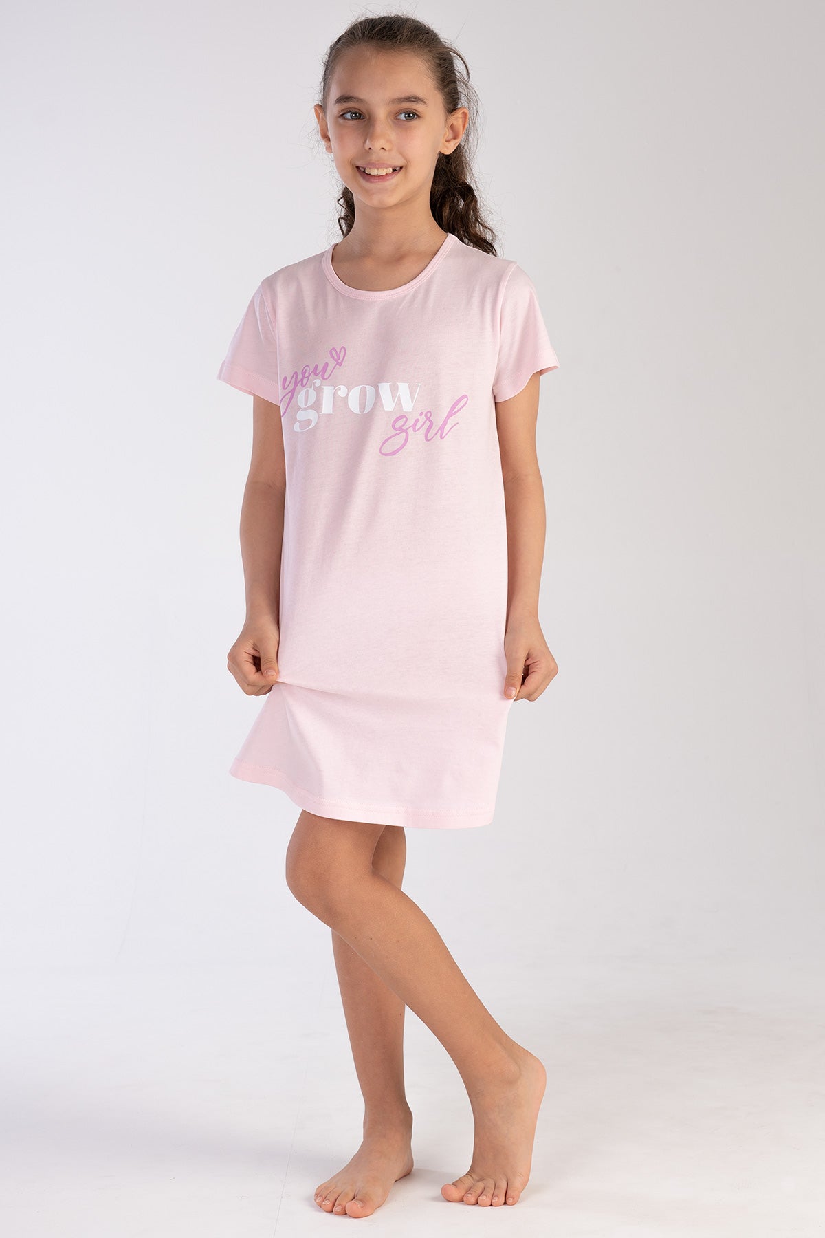 KIZ COCUK P.SUPREM O YAKA KISA KOL ETEGI OVAL TUNIK(3-4/9-10) - PINK