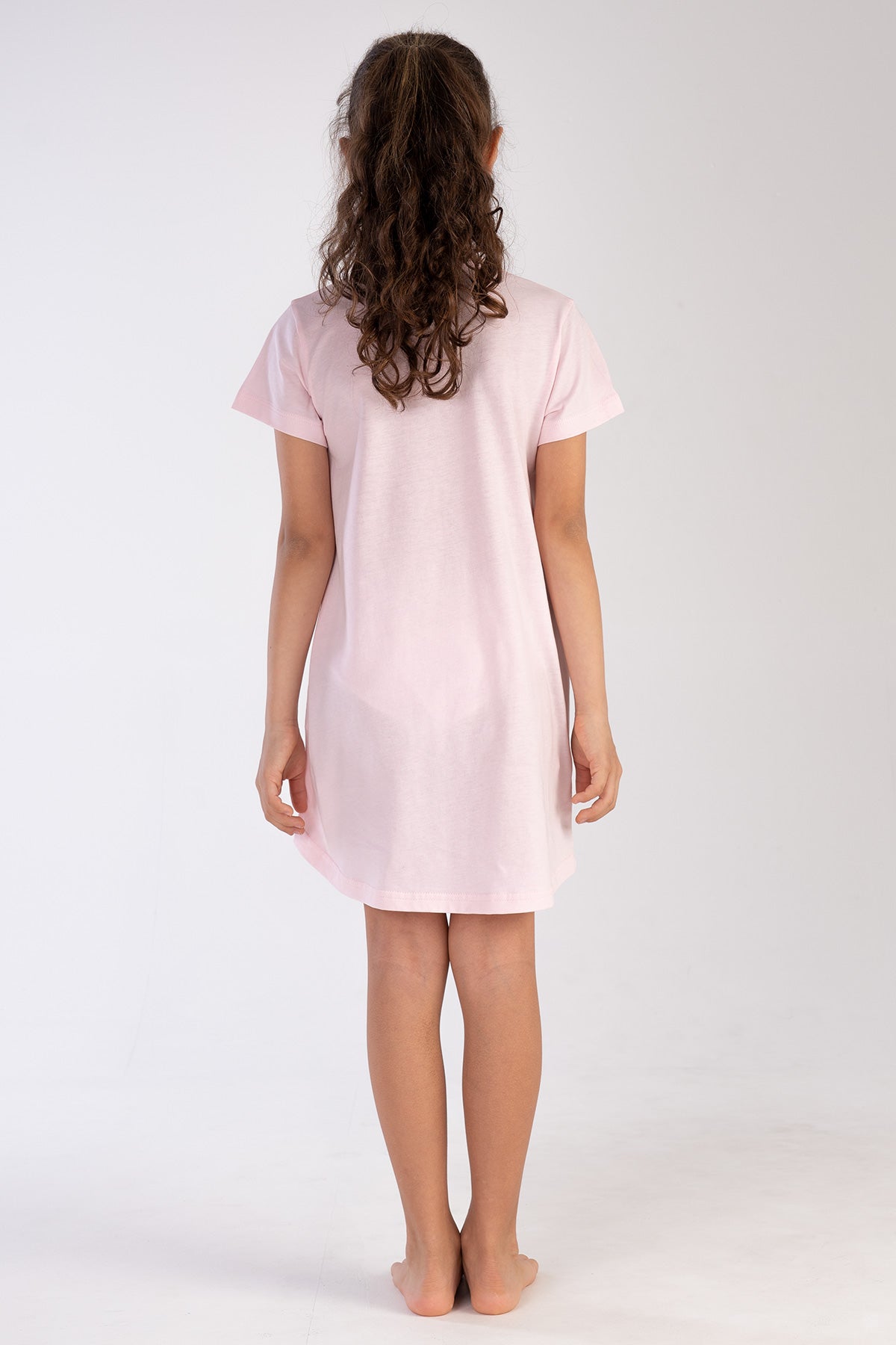 KIZ COCUK P.SUPREM O YAKA KISA KOL ETEGI OVAL TUNIK(3-4/9-10) - PINK