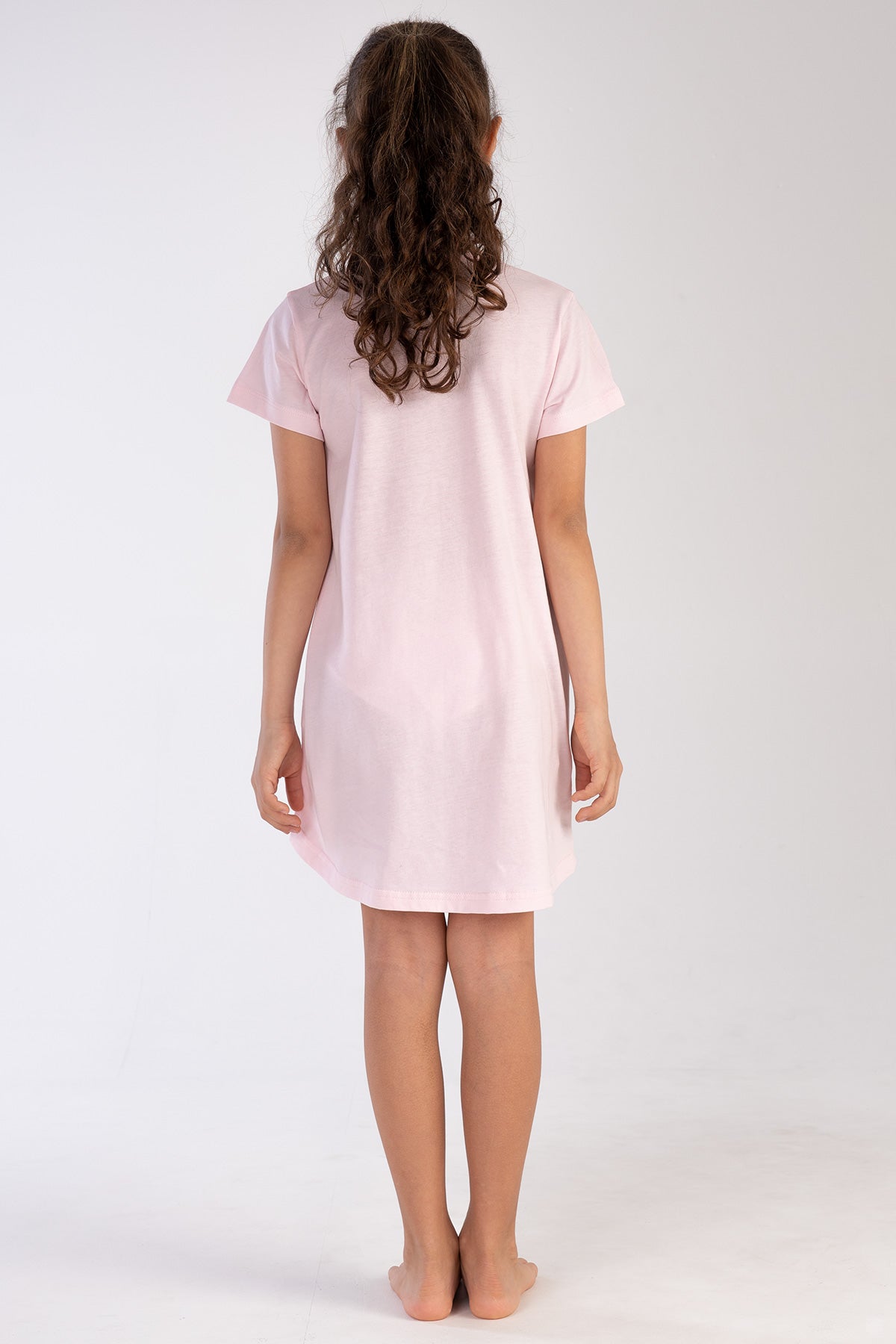 KIZ COCUK P.SUPREM O YAKA KISA KOL ETEGI OVAL TUNIK(11-12/15-16) - PINK
