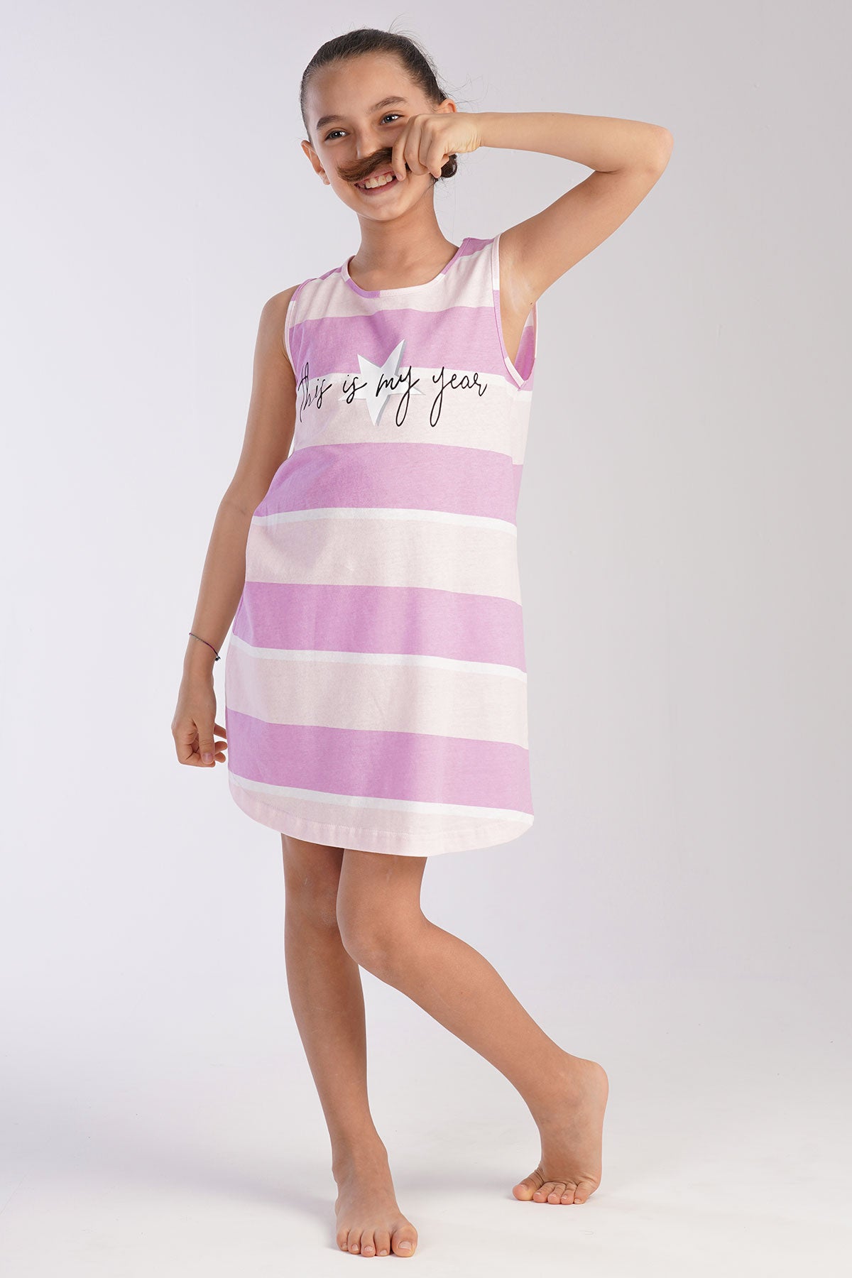 KIZ COCUK P.SUPREM KALIN ASKILI ETEGI OVAL TUNIK(11-12/15-16) - PINK