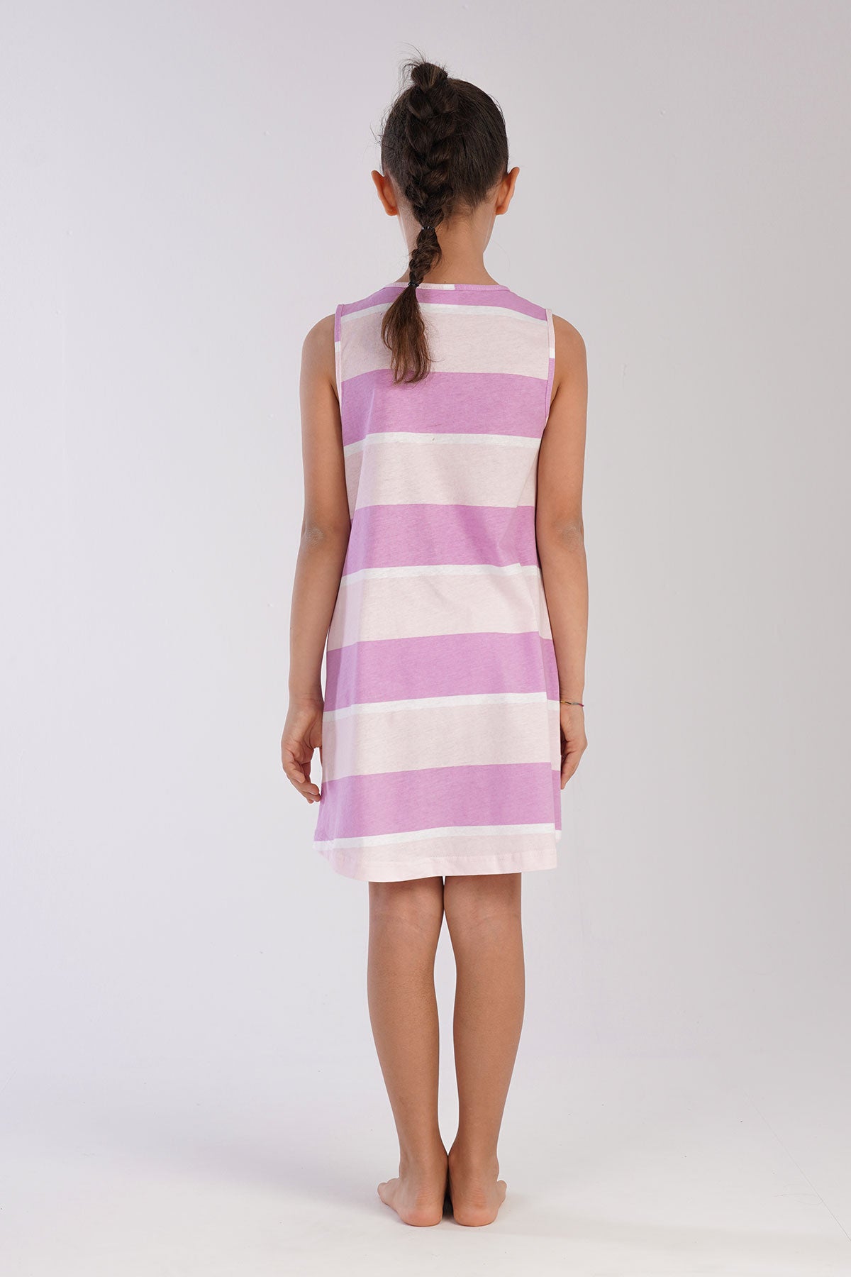 KIZ COCUK P.SUPREM KALIN ASKILI ETEGI OVAL TUNIK(11-12/15-16) - PINK