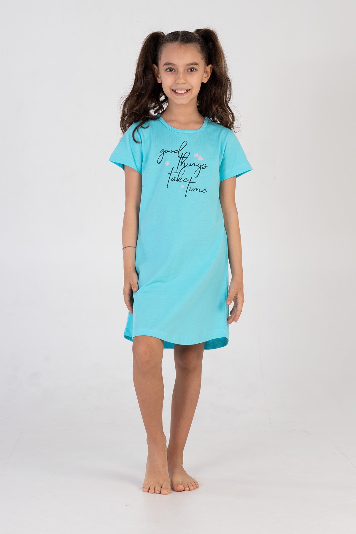 KIZ COCUK P.SUPREM O YAKA KISA KOL ETEGI OVAL TUNIK(3-4/9-10)