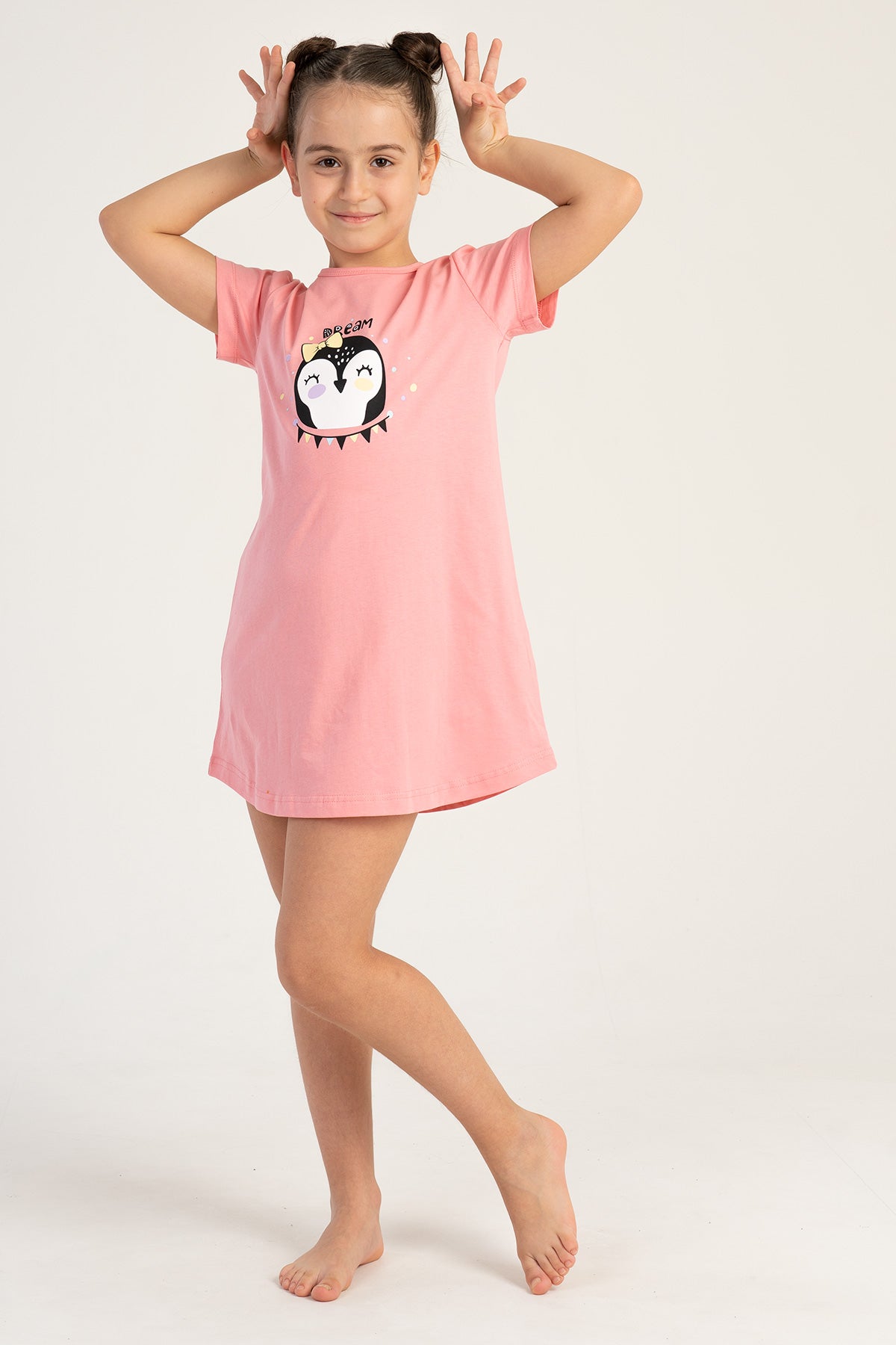 KIZ COCUK P.SUPREM O YAKA KISA KOL ETEGI OVAL TUNIK(11-12/15-16) - PINK