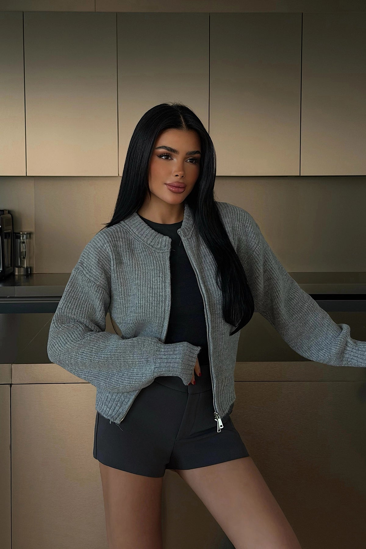 Gri Lilja Triko Hırka XS-S