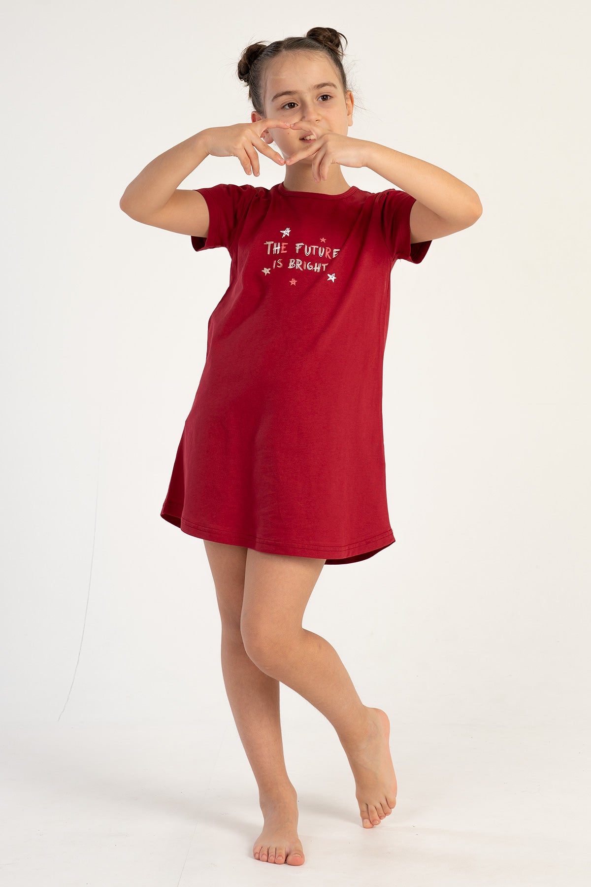 KIZ COCUK P.SUPREM O YAKA KISA KOL ETEGI OVAL TUNIK(3-4/9-10)