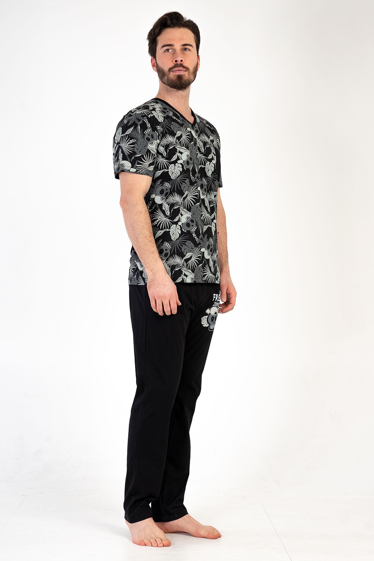 CEPLI ERKEK P.SUPREM V YAKA KISA KOL PIJAMA TAKIM