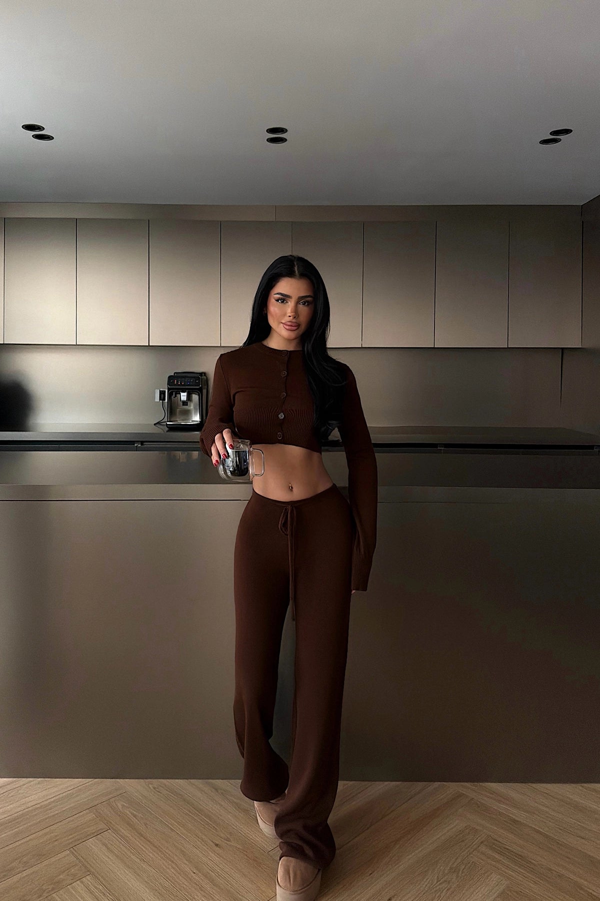 Acı Kahve Triko Takım XS