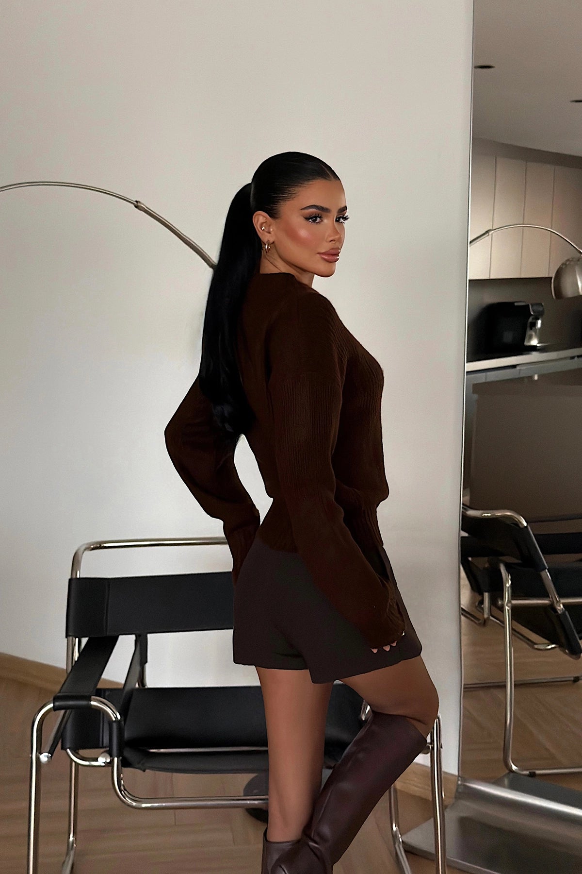 Acı Kahve Lilja Triko Hırka