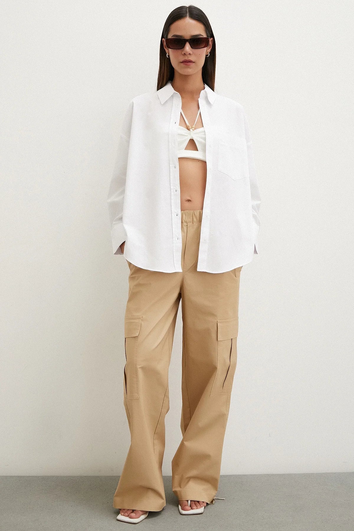 Regular Fit Poplin Gömlek - Beyaz