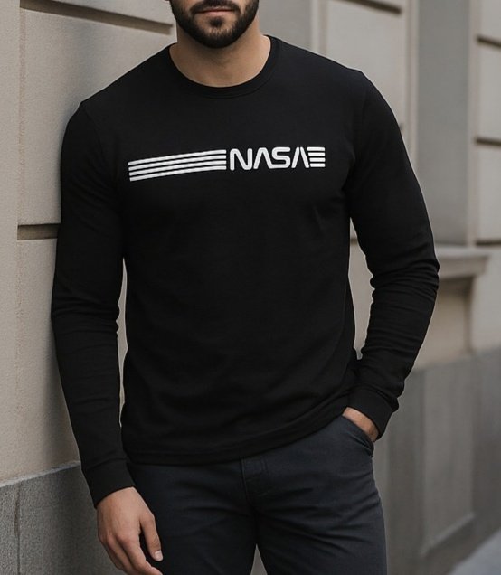 Erkek Uzun Kollu Bisiklet Yaka Viskon Sweat, 29808