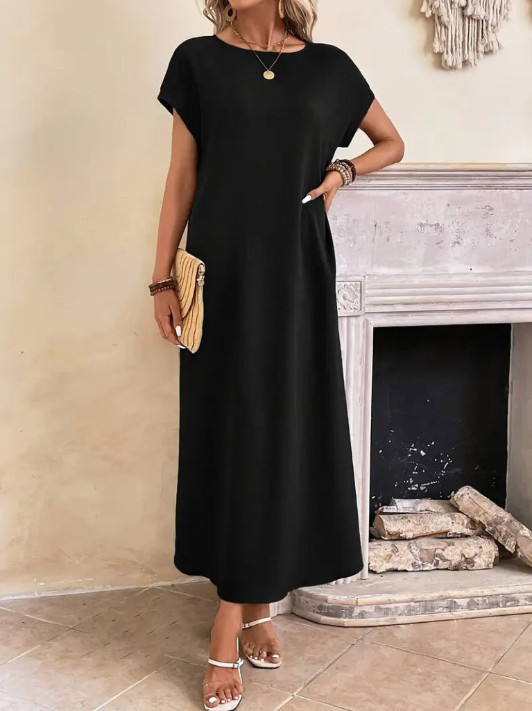 Women's Long-Sleeved V-Neck Viscose Dress, 32610