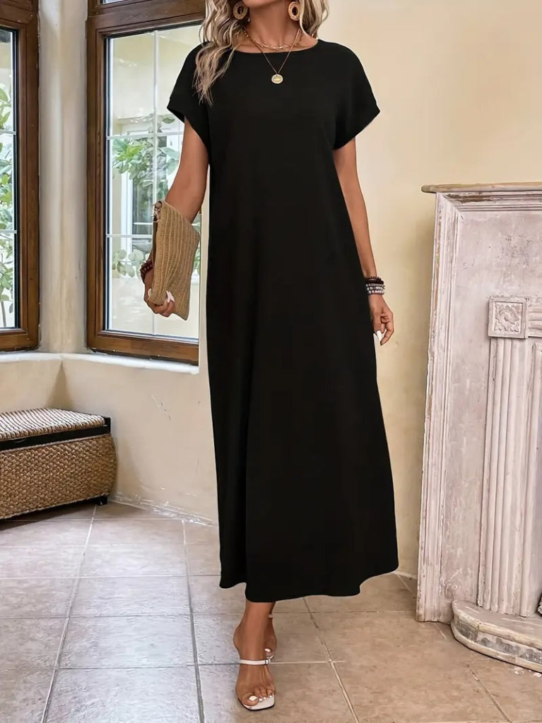Women's Long-Sleeved V-Neck Viscose Dress, 32610