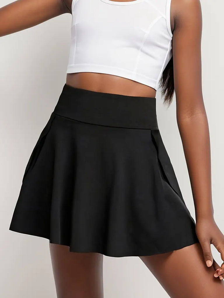 Kadın Yüksek Bel Cepli Sandy Short Etek, 35743