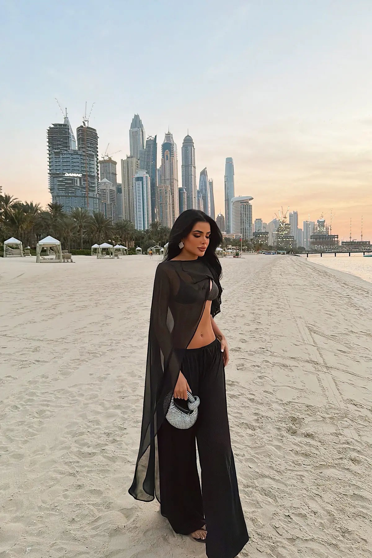 Siyah Mariah Şal Panço