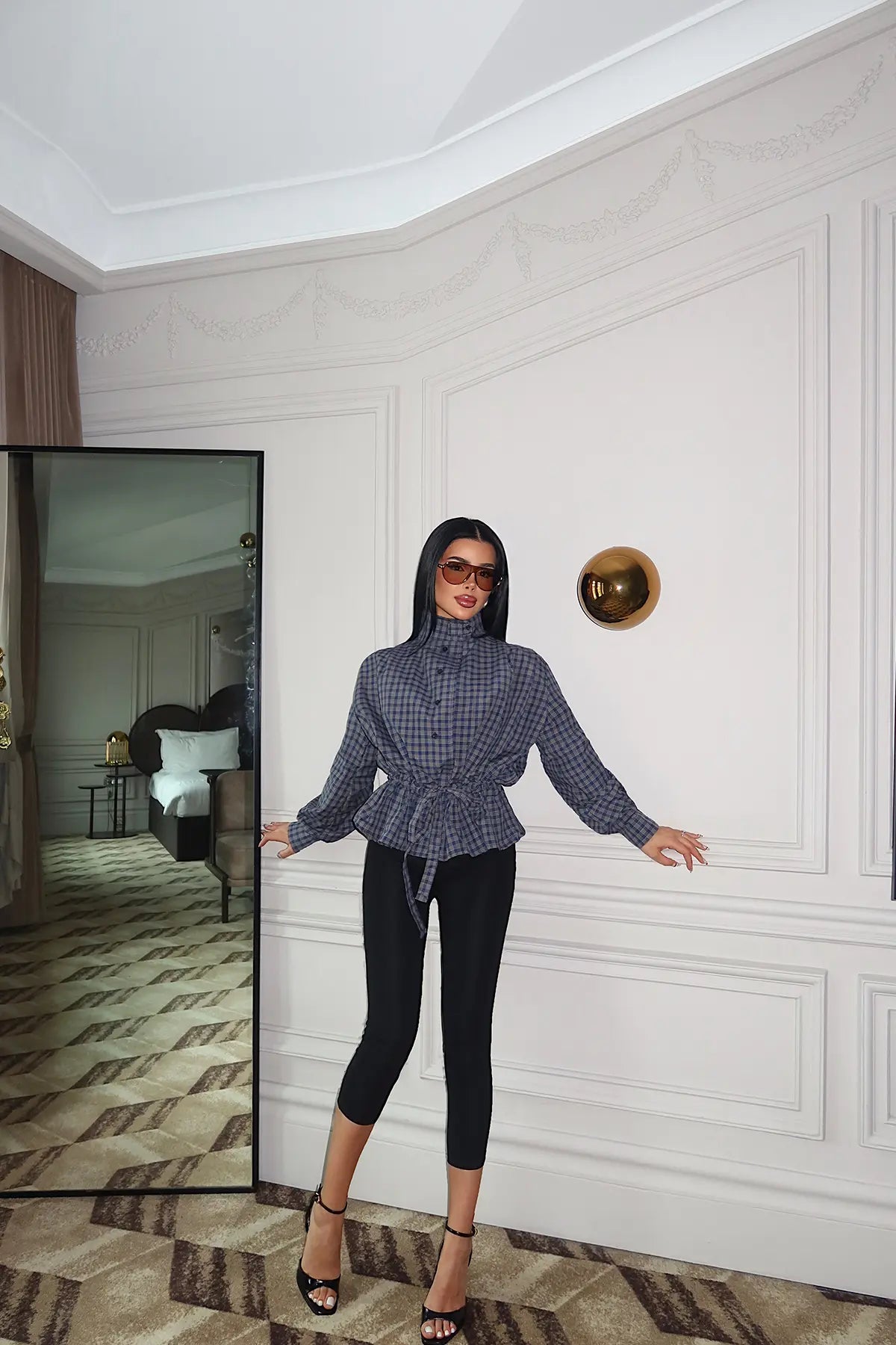 Kahverengi Düğme Detay Gömlek