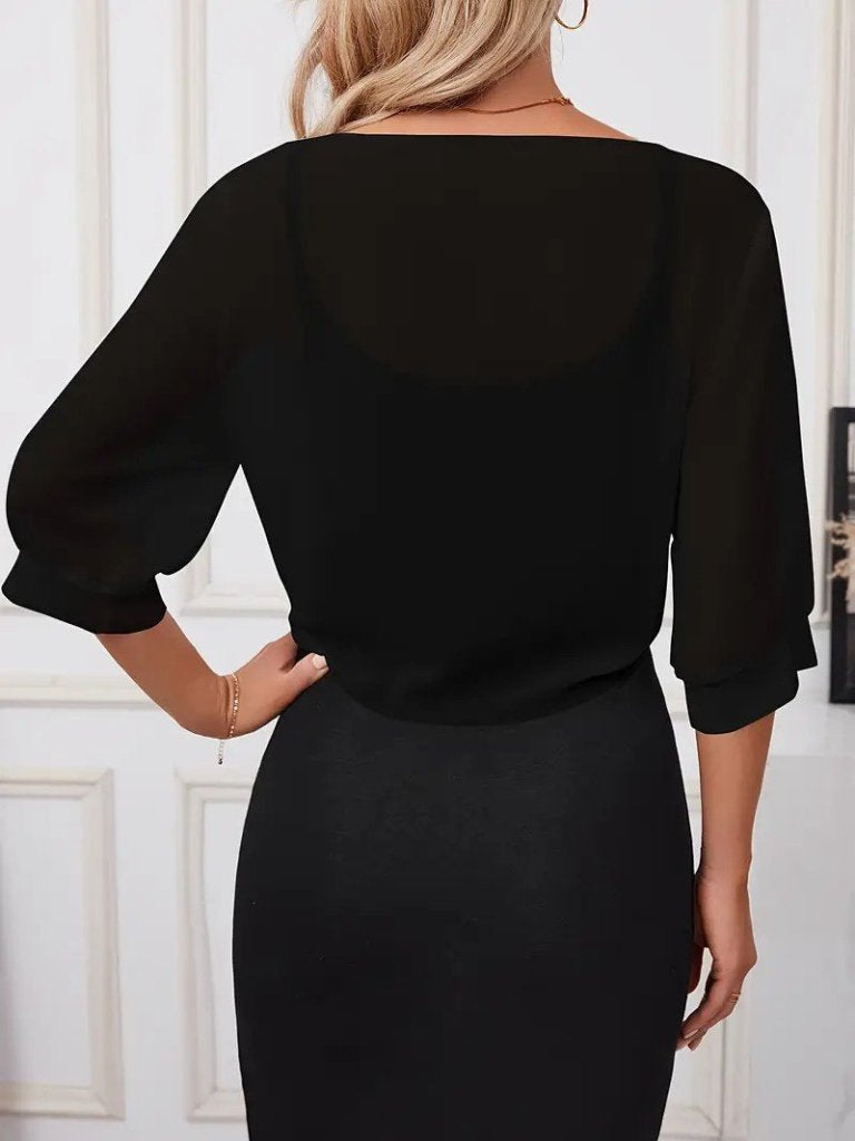 Kadın Truvakar Kol önden Bağlamalı Kısa şifon Bolero Ceket, 25354