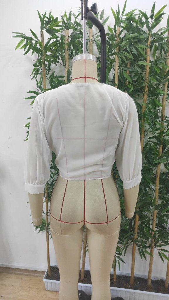 Kadın Truvakar Kol önden Bağlamalı Kısa şifon Bolero Ceket, 25355