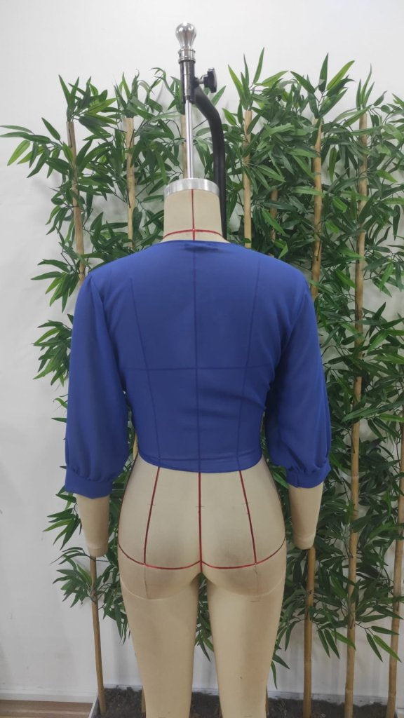 Women's Trocar Sleeve Front Tie Short Chiffon Bolero Jacket, 33503