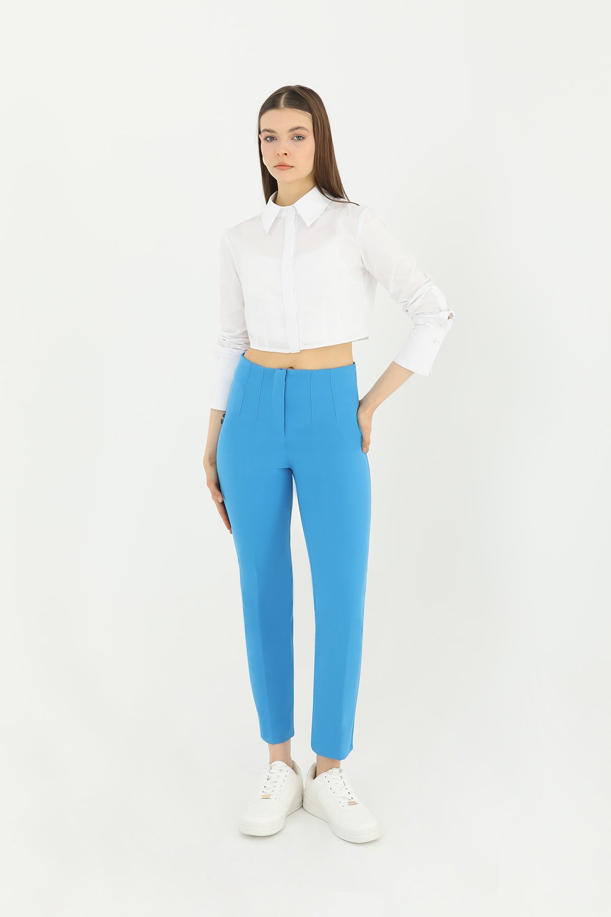 Kadın Pileli Havuç Form Pantolon  - 31610PNT