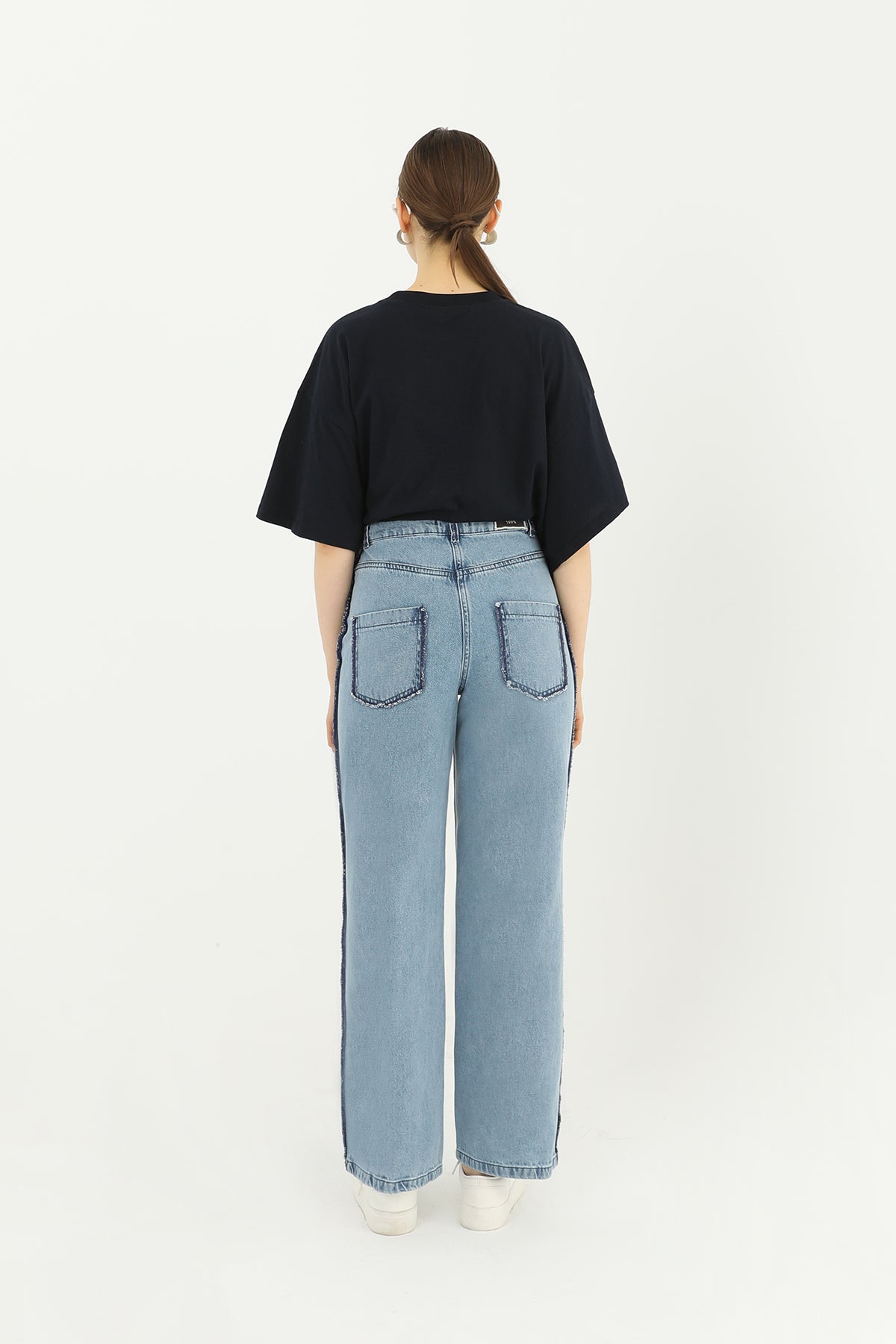 Women's Stripe Detailed Wide Leg Trousers - 31625PNT