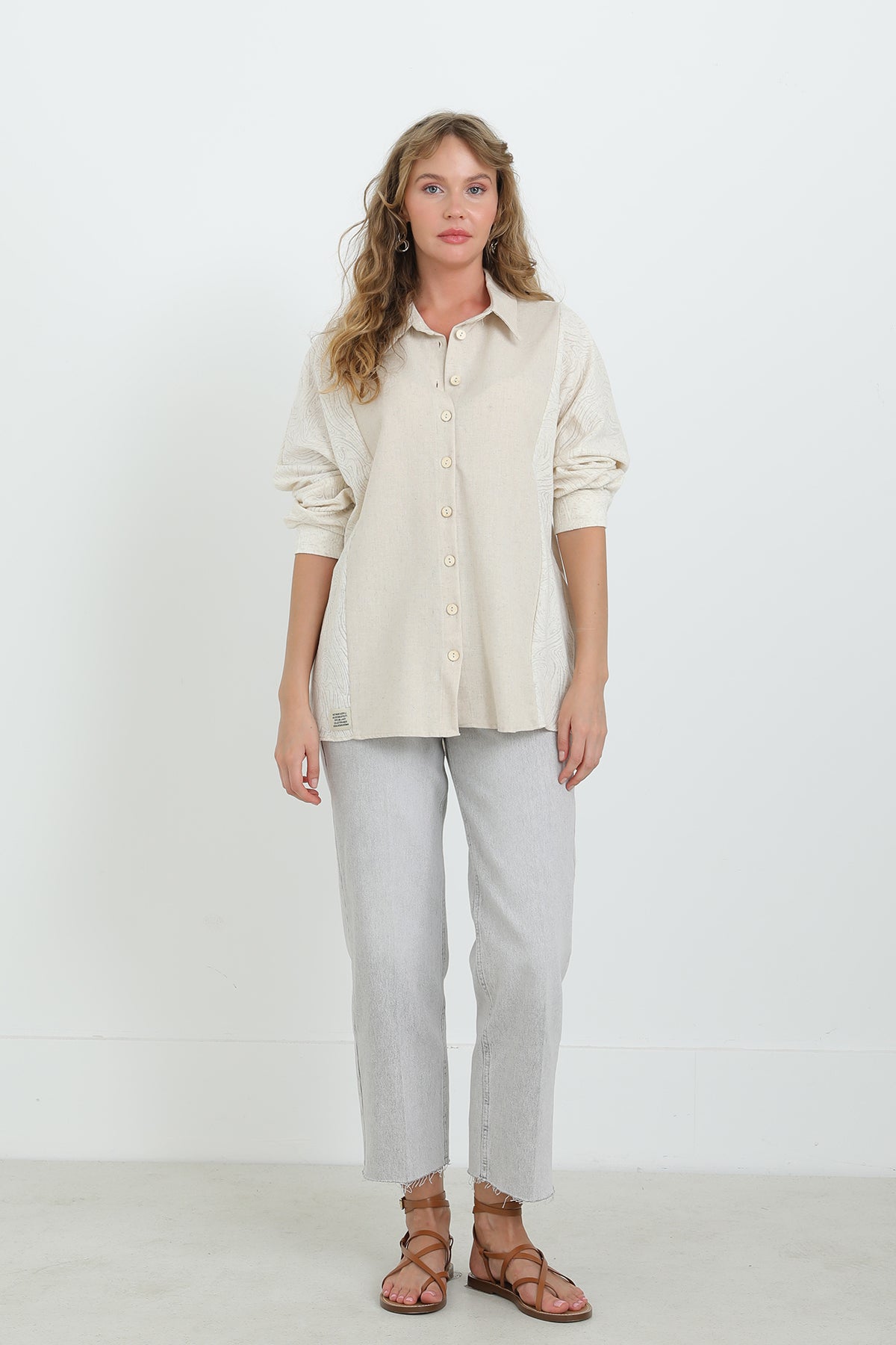 Women's Linen Long Sleeve Shirt -24S-31885GML