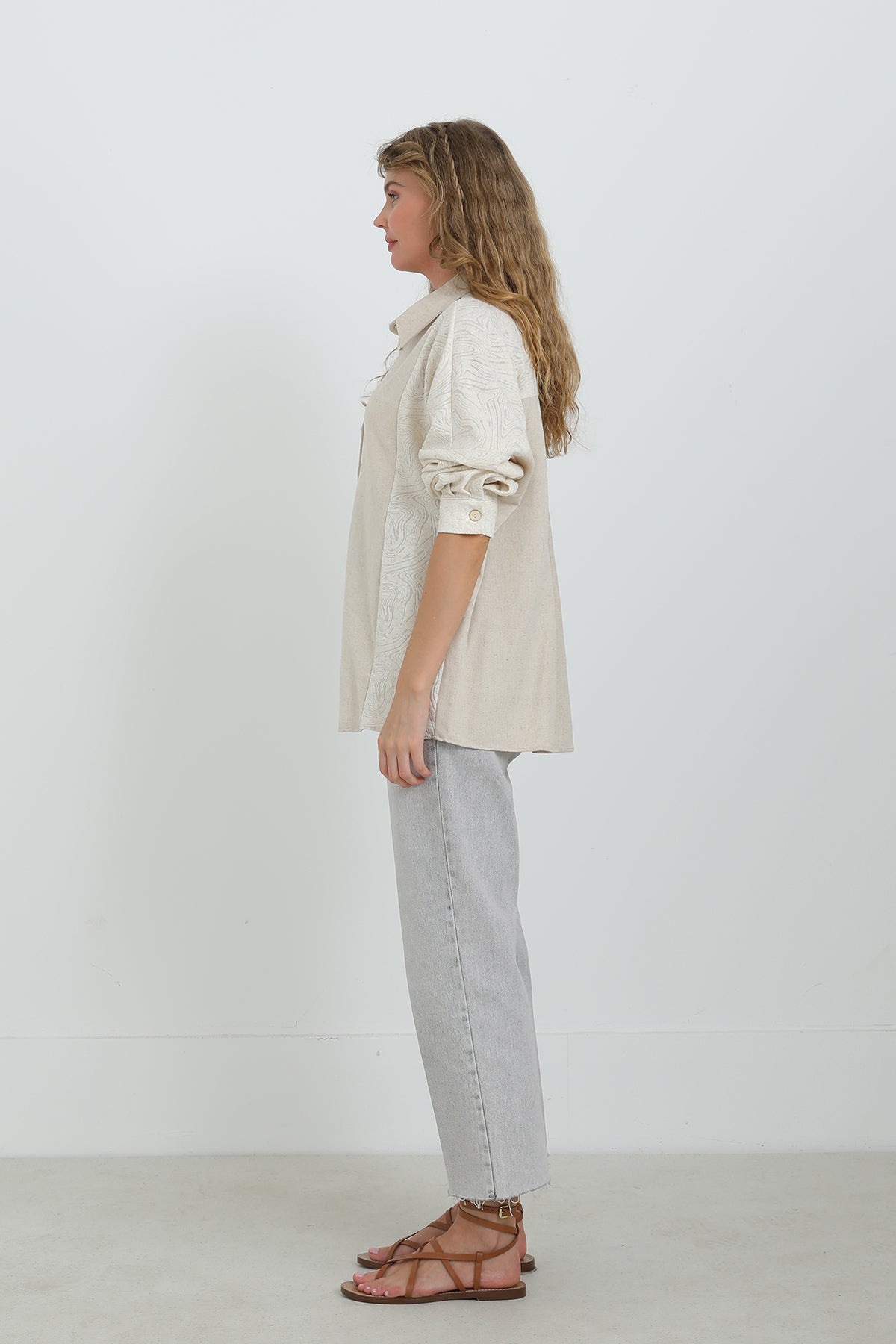 Women's Linen Long Sleeve Shirt -24S-31885GML
