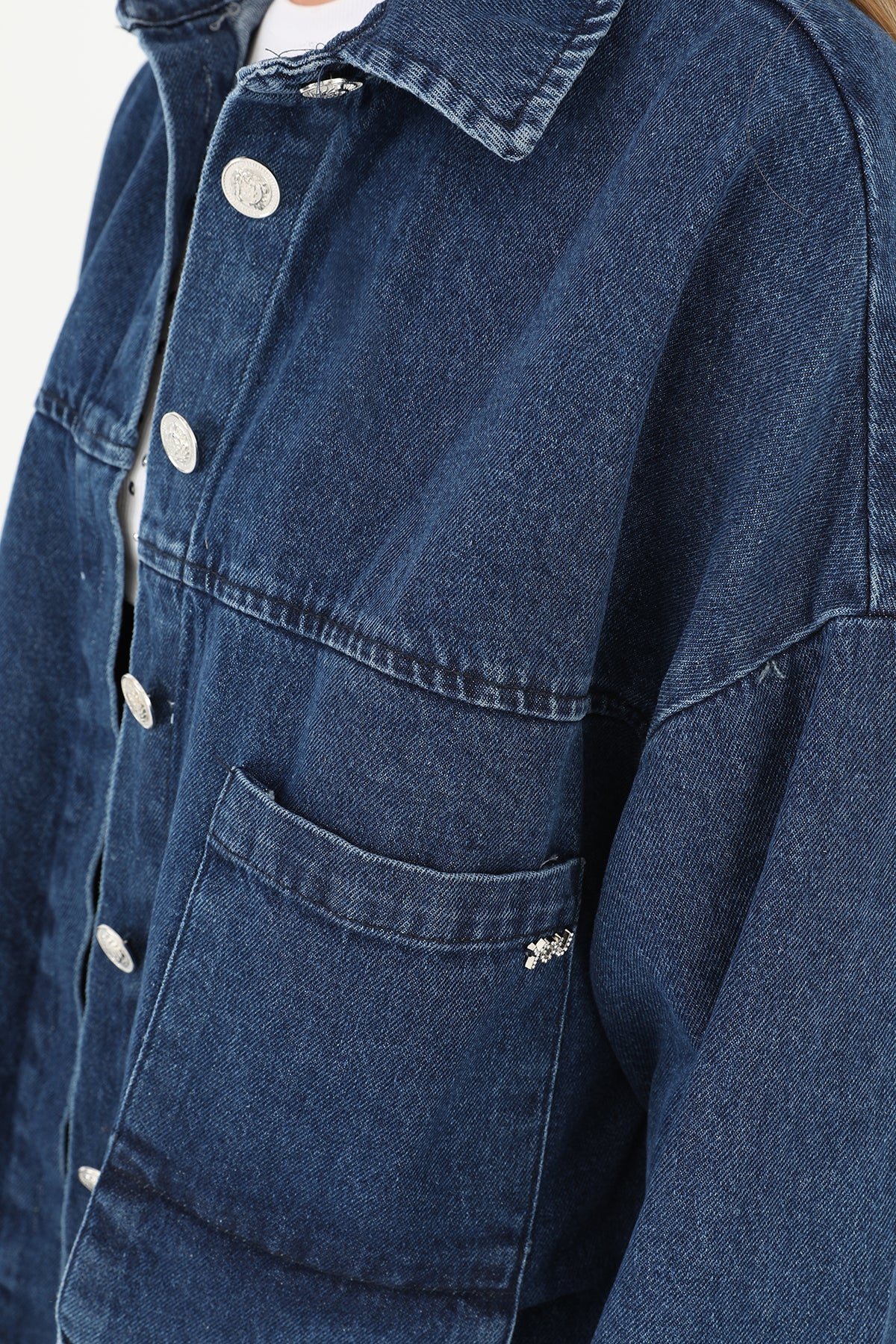 Kadın Denim Gömlek Pantolon Takım  - 14261TKS