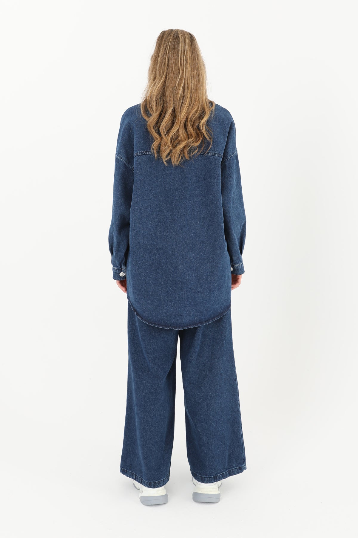 Kadın Denim Gömlek Pantolon Takım  - 14261TKS