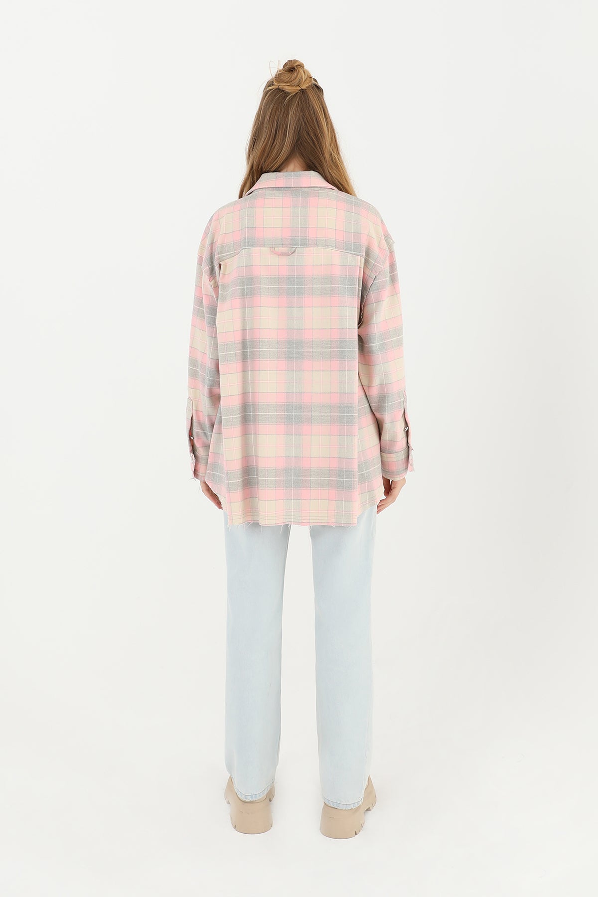 Women's Plaid Fringed Shirt - 32007GML
