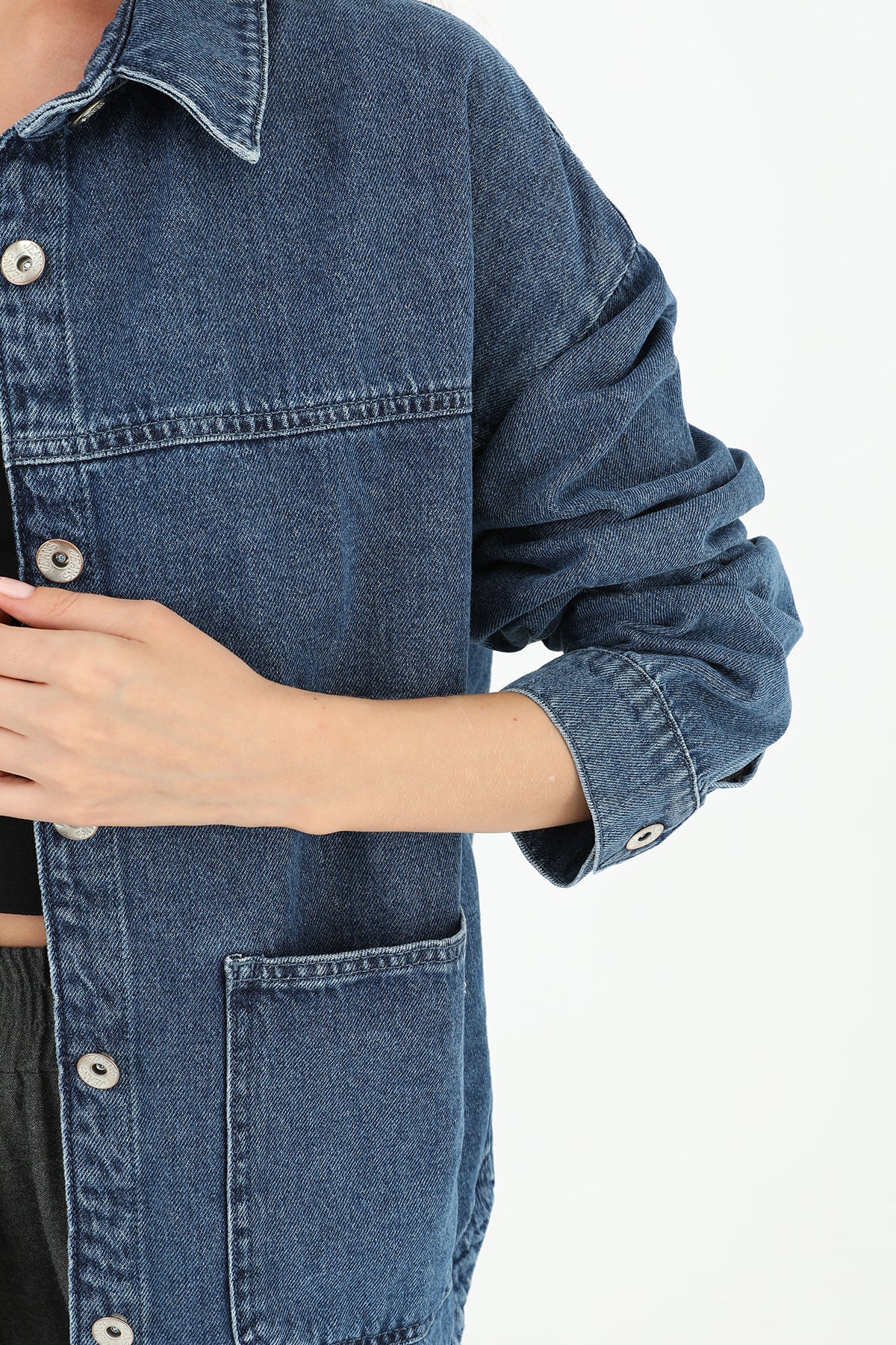 Kadın Denim Cepli Ceket  - 32016JCK