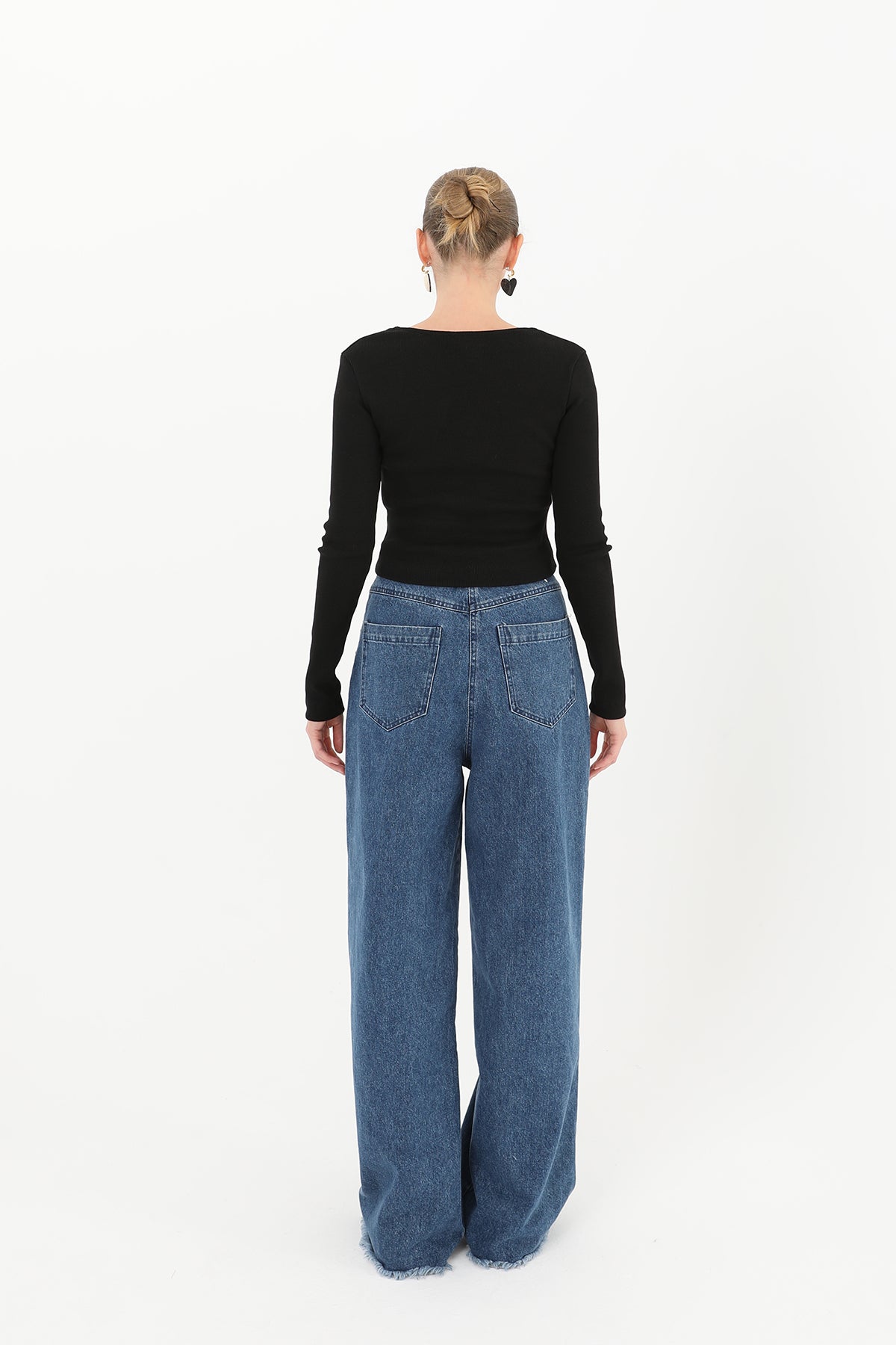 Women's Ribbed Denim Blouse - 32029BLZ