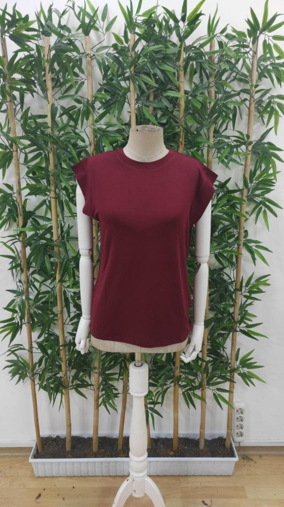 Women's Short-Sleeve Crew Neck Viscose Blouse, 25175