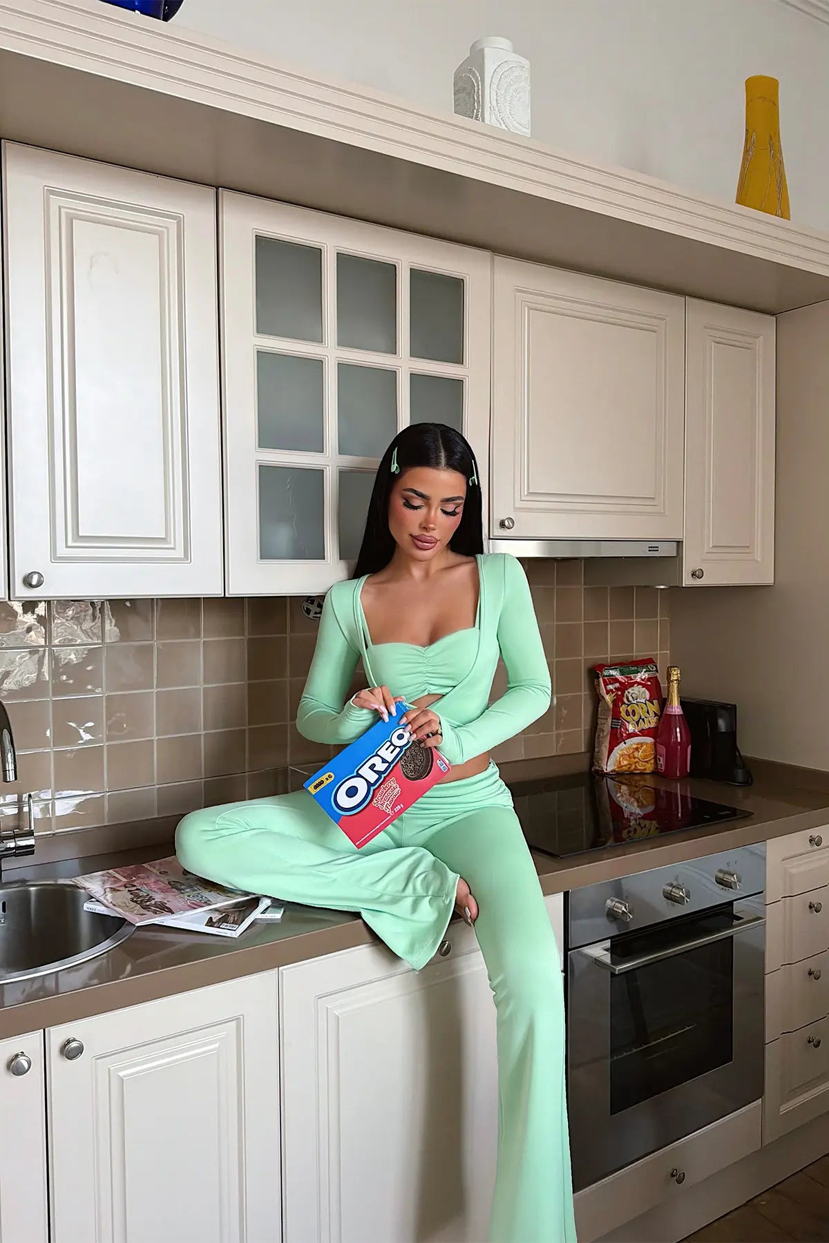 Yeşil 3 lü Pantolonlu Takım