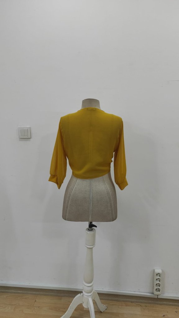 Kadın Truvakar Kollu önden Bağlamalı Kısa şifon Bolero Ceket, 33504