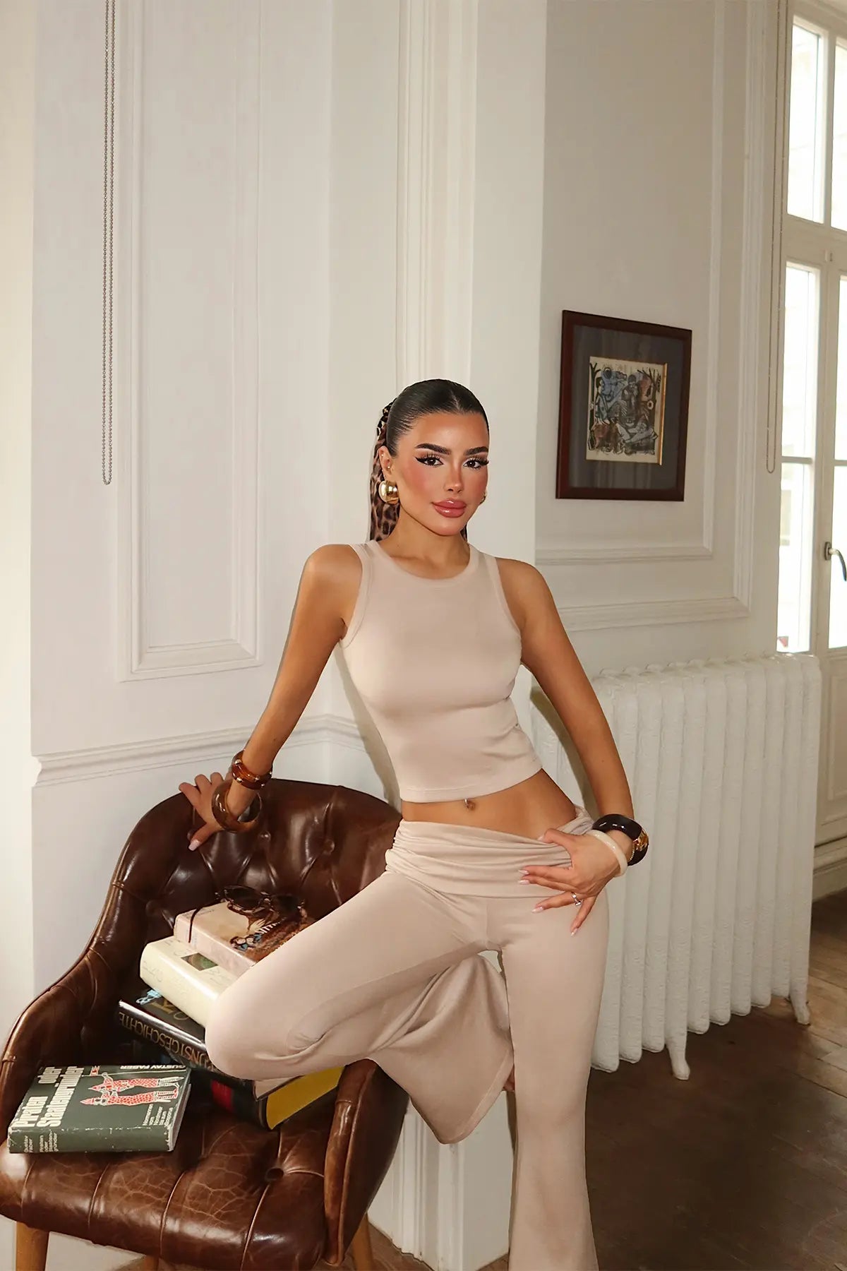 Bej Pantolonlu Takım Patolonlu Takım