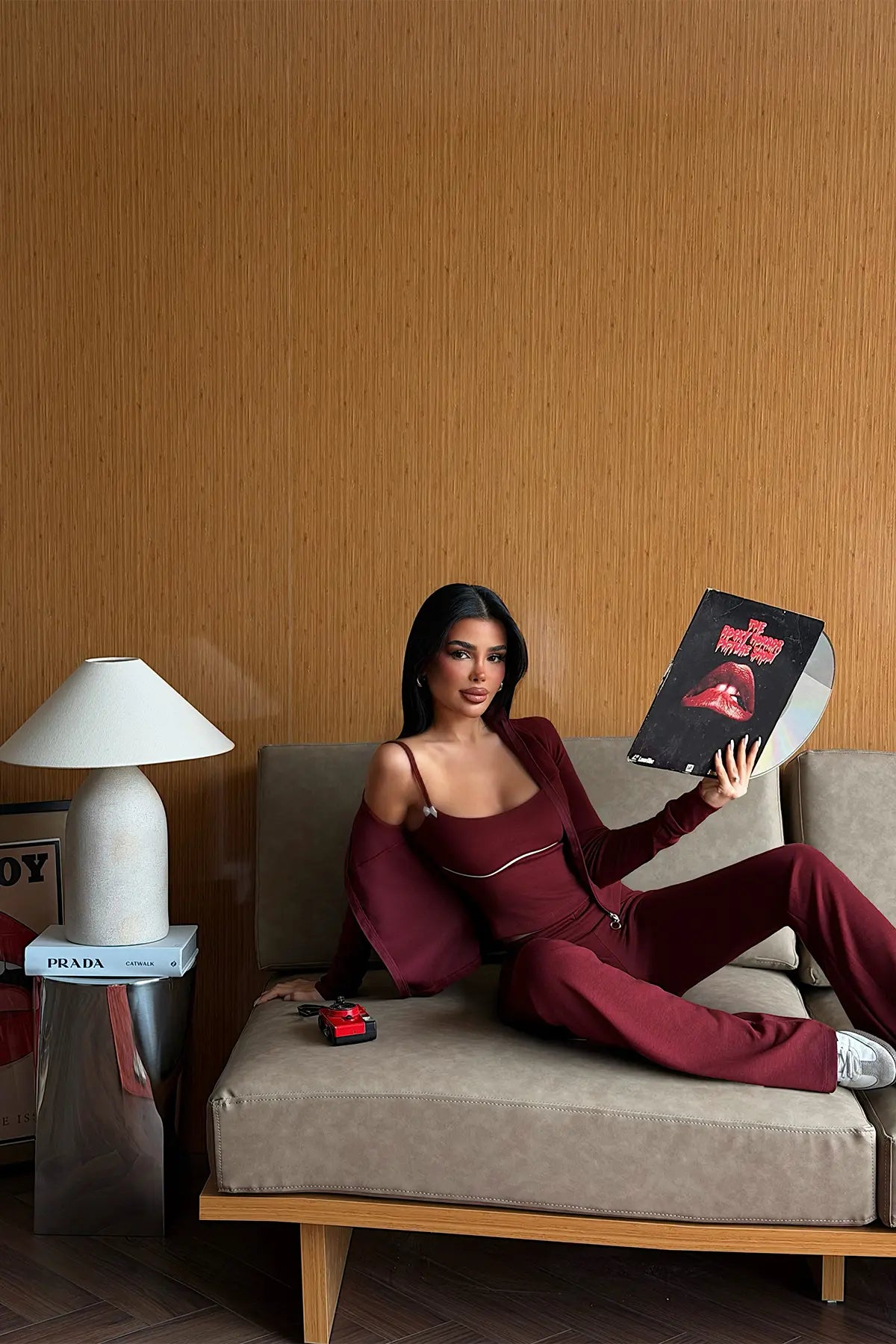 Bordo Fermuar Detay 3 Lü Takım