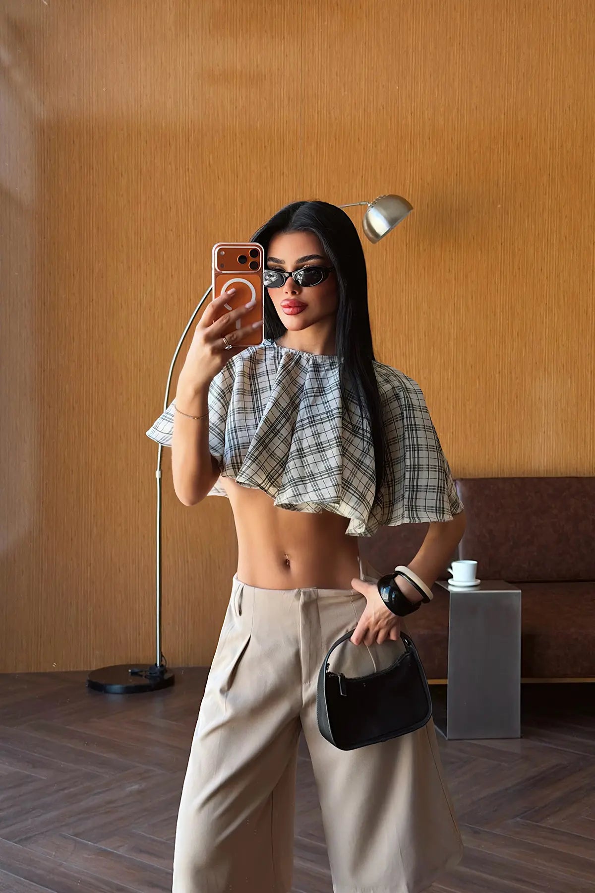 Krem Pötikareli Crop Top