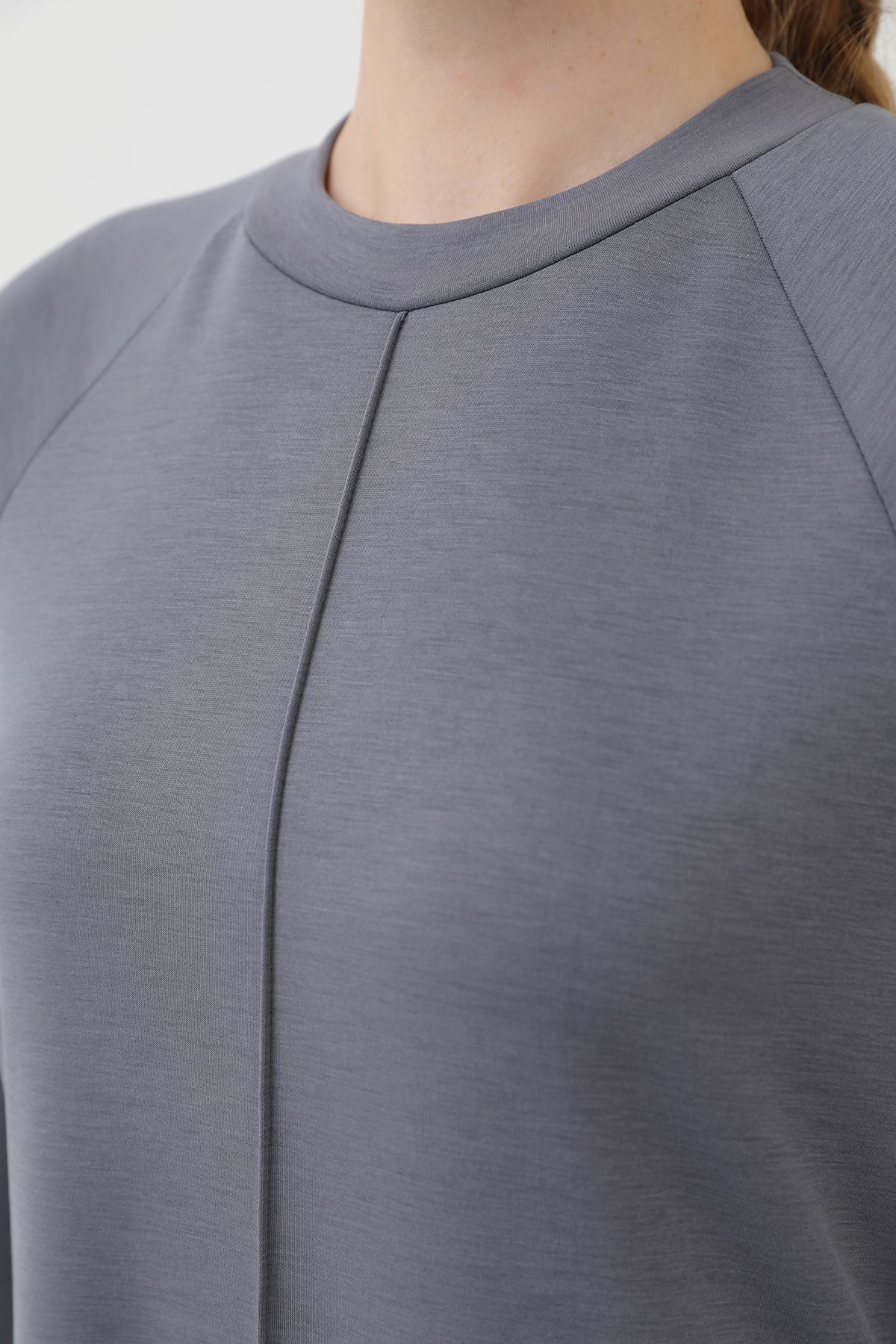 Kadın Nervür Dikişli Reglan Kol Elbise - 12557ELB