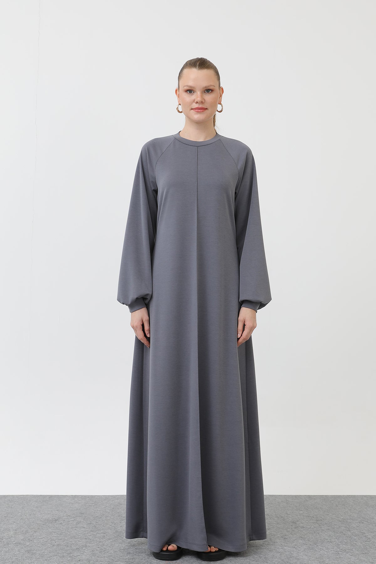 Kadın Nervür Dikişli Reglan Kol Elbise - 12557ELB