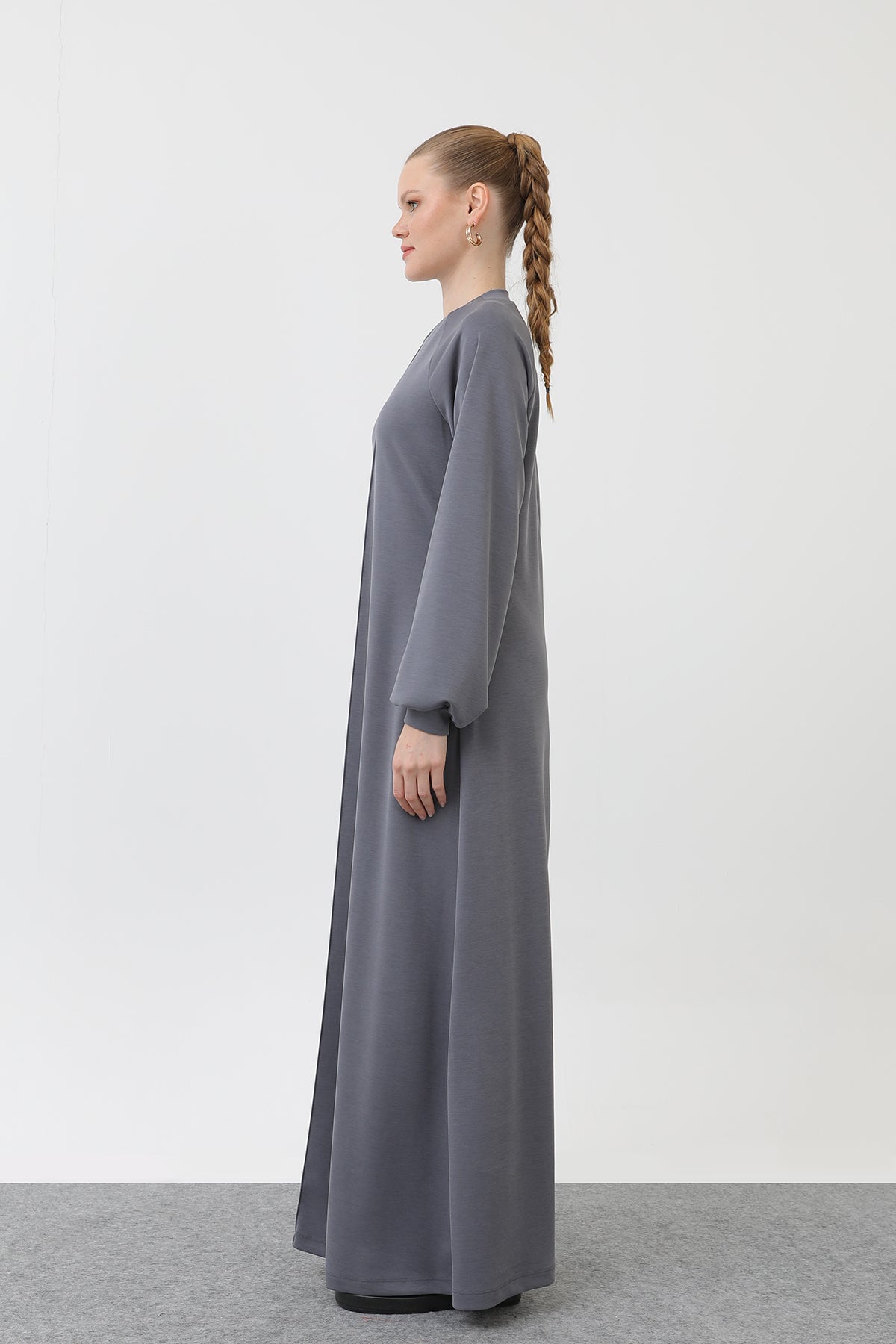 Kadın Nervür Dikişli Reglan Kol Elbise - 12557ELB