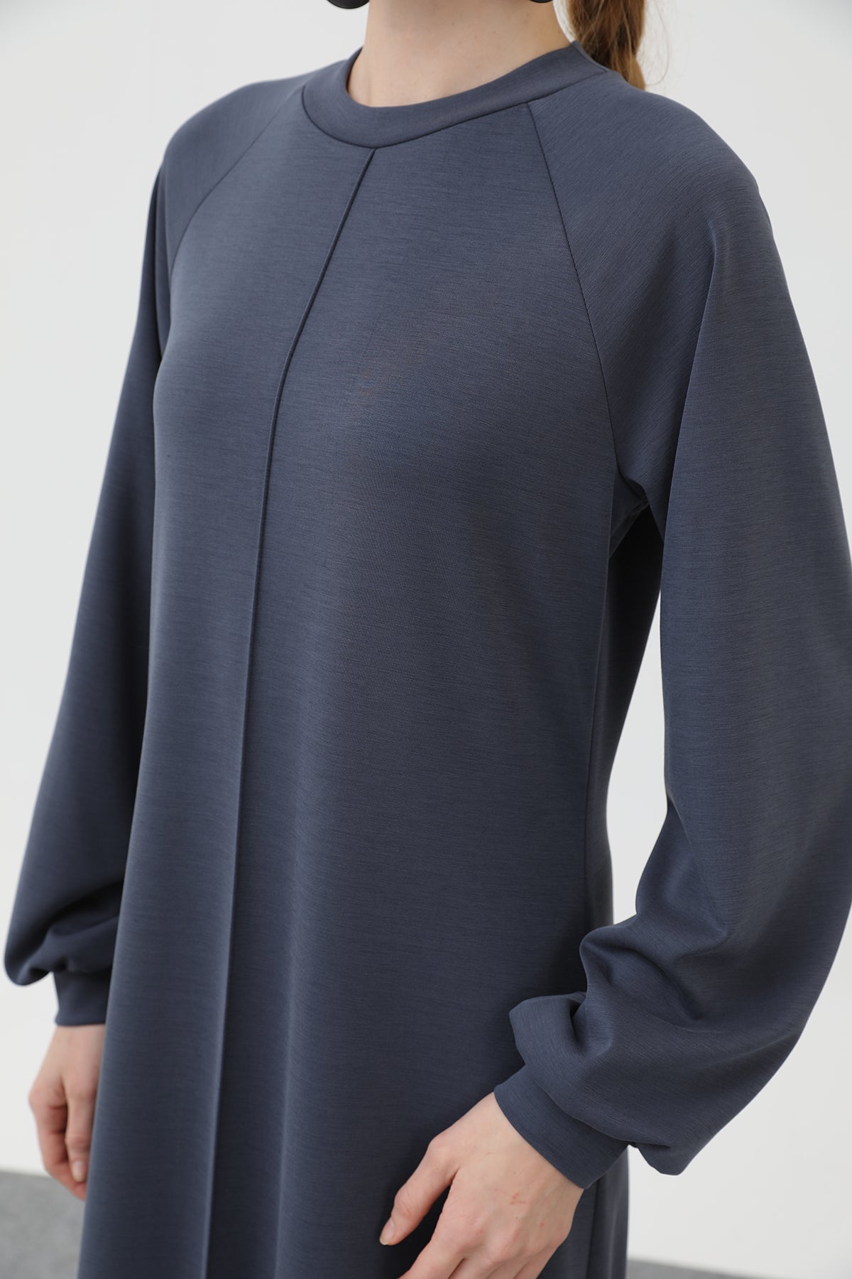 Kadın Nervür Dikişli Reglan Kol Elbise - 12557ELB