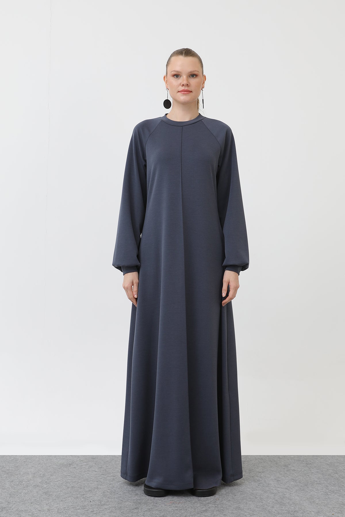 Kadın Nervür Dikişli Reglan Kol Elbise - 12557ELB