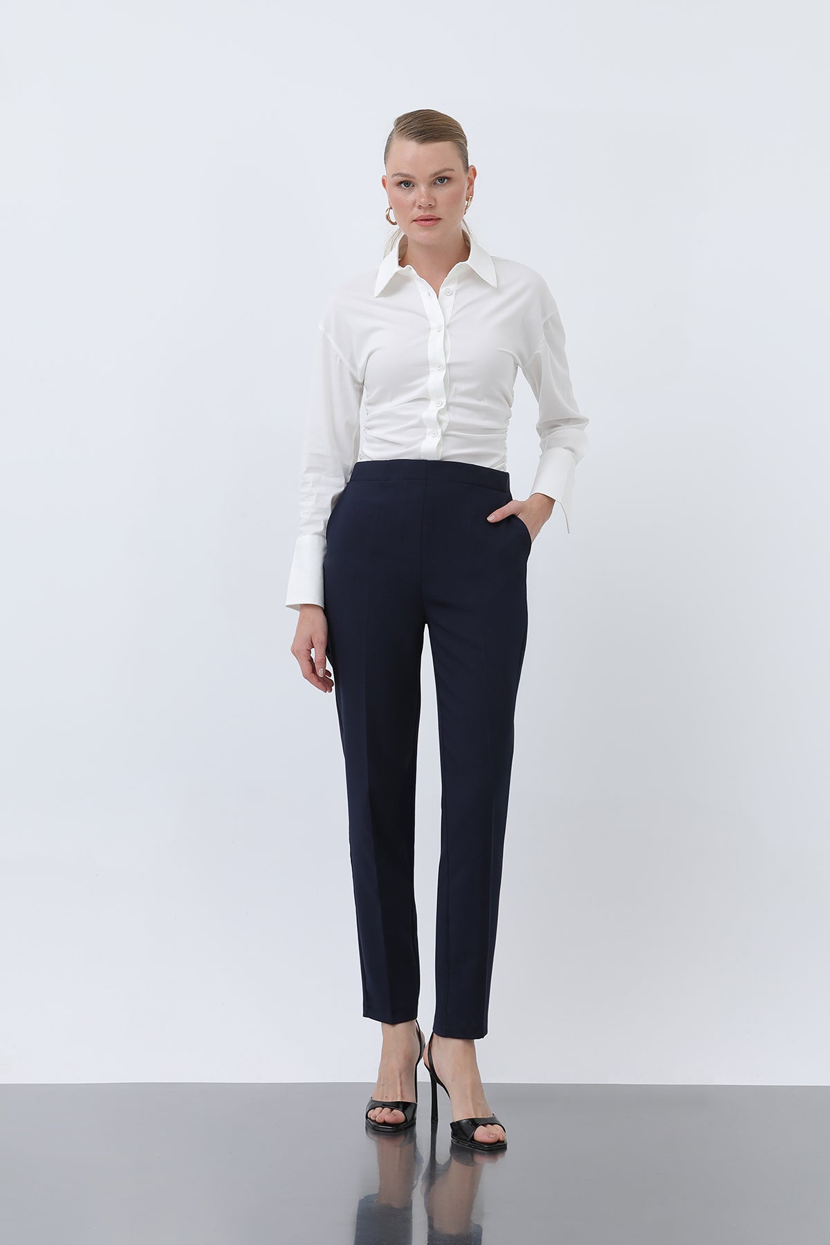 Kadın Havuç Kesim Pantolon - 18242PNT - NAVY