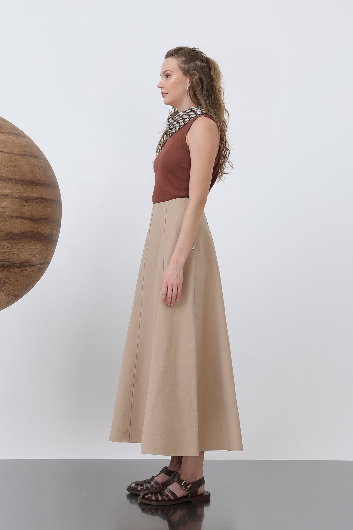 Women's Flared Long Skirt -32136ETK